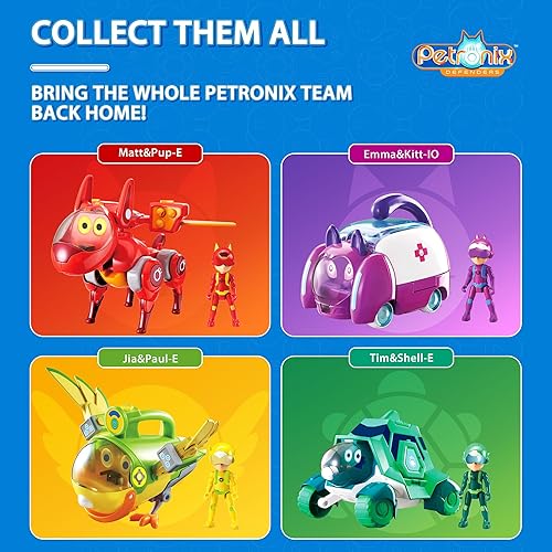 Miniatura 6 de Alpha Group Petronix Defenders Deluxe Transforming Shell-E & Tim, juego transformador y figura de 3 pulgadas, se transforma de tortuga a vehículo,