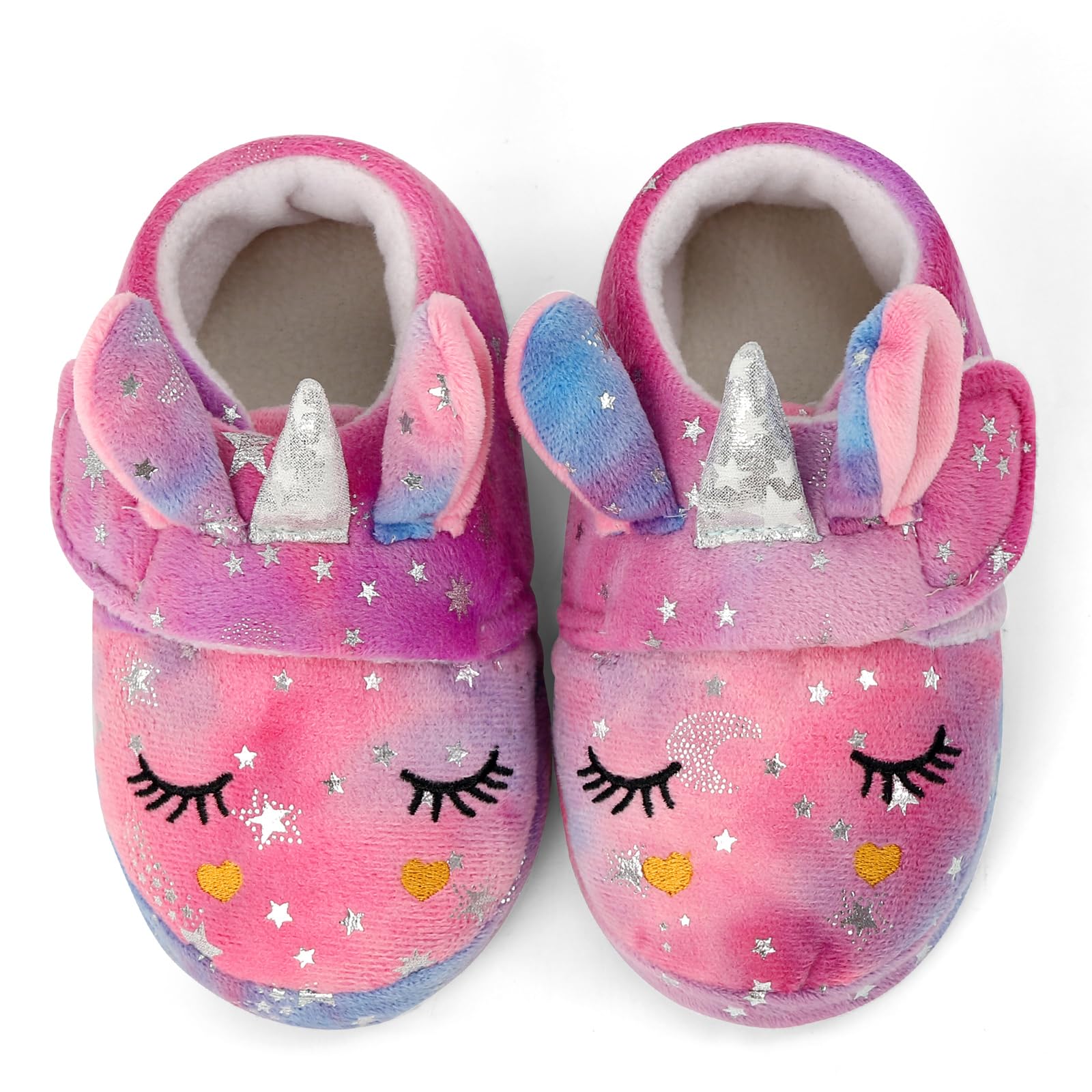 LACOFIA Chaussons Fille Pantoufles Peluche Hiver Enfant Chaussures Doux de Maison Antidérapantes