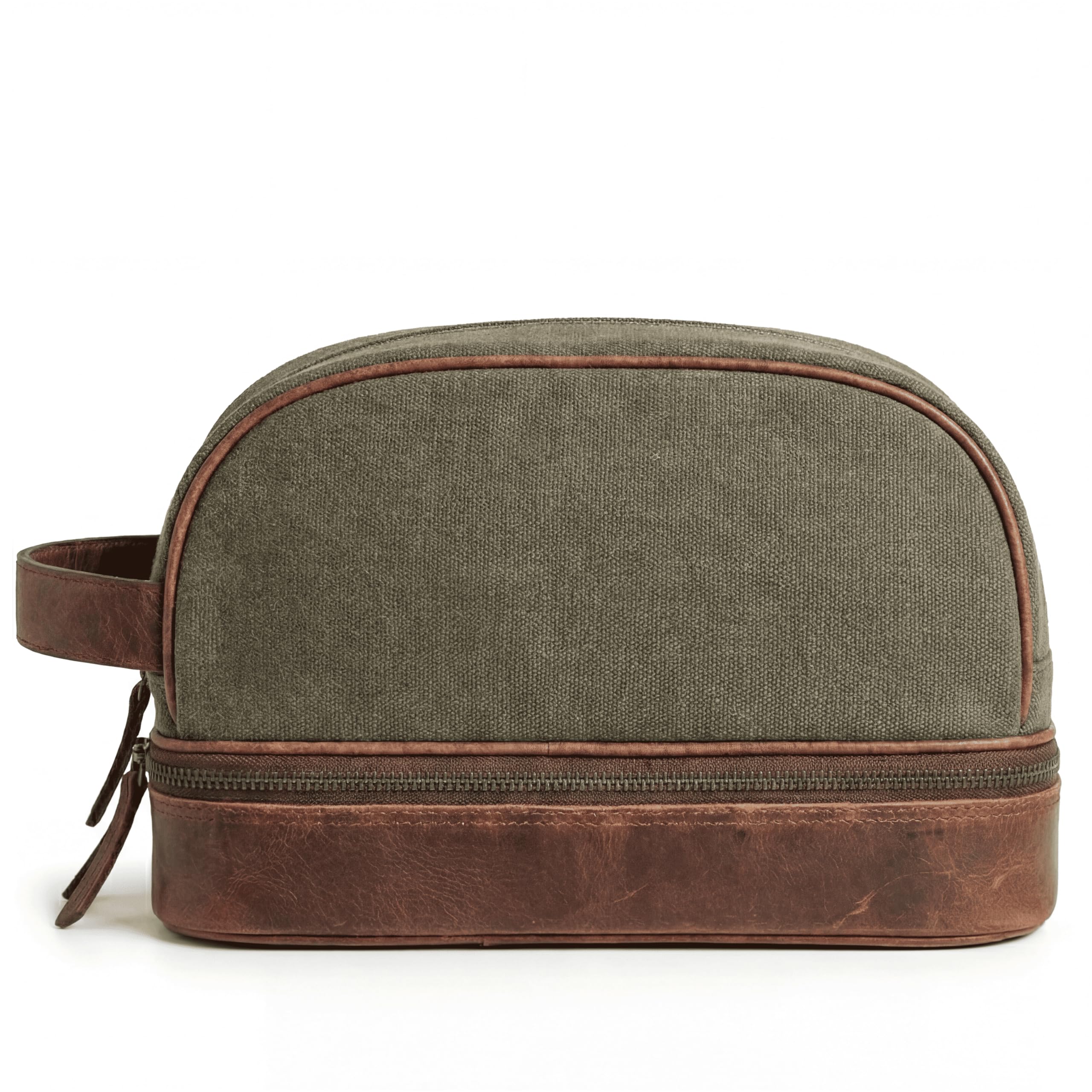 SID & VAIN® borsa toiletry vera pelle CARTER borsetta necessaire Toilette pochette beauty case da Viaggio uomo donna verde prodotto artigianale