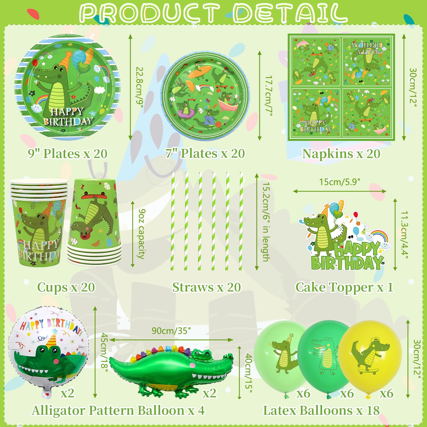 Decorazione Festa A Tema Rettili - Kit Completo Con Striscioni, Palloncini, Piatti E Tovaglia - Foto 14