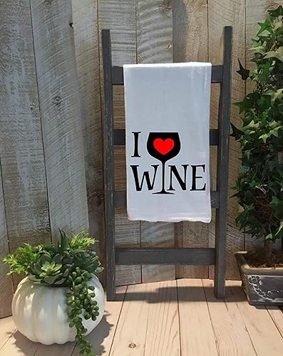 Miniatura 7 de Toalla de cocina con texto en inglés I Love Wine  Toalla de cocina con texto divertido y humorístico, ideal como regalo de inauguración de la casa,