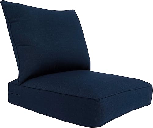BOSSIMA Sunbrella - Cojines de patio para exteriores, cojines de asiento profundo, cojines de muebles, espectro índigo, azul marino