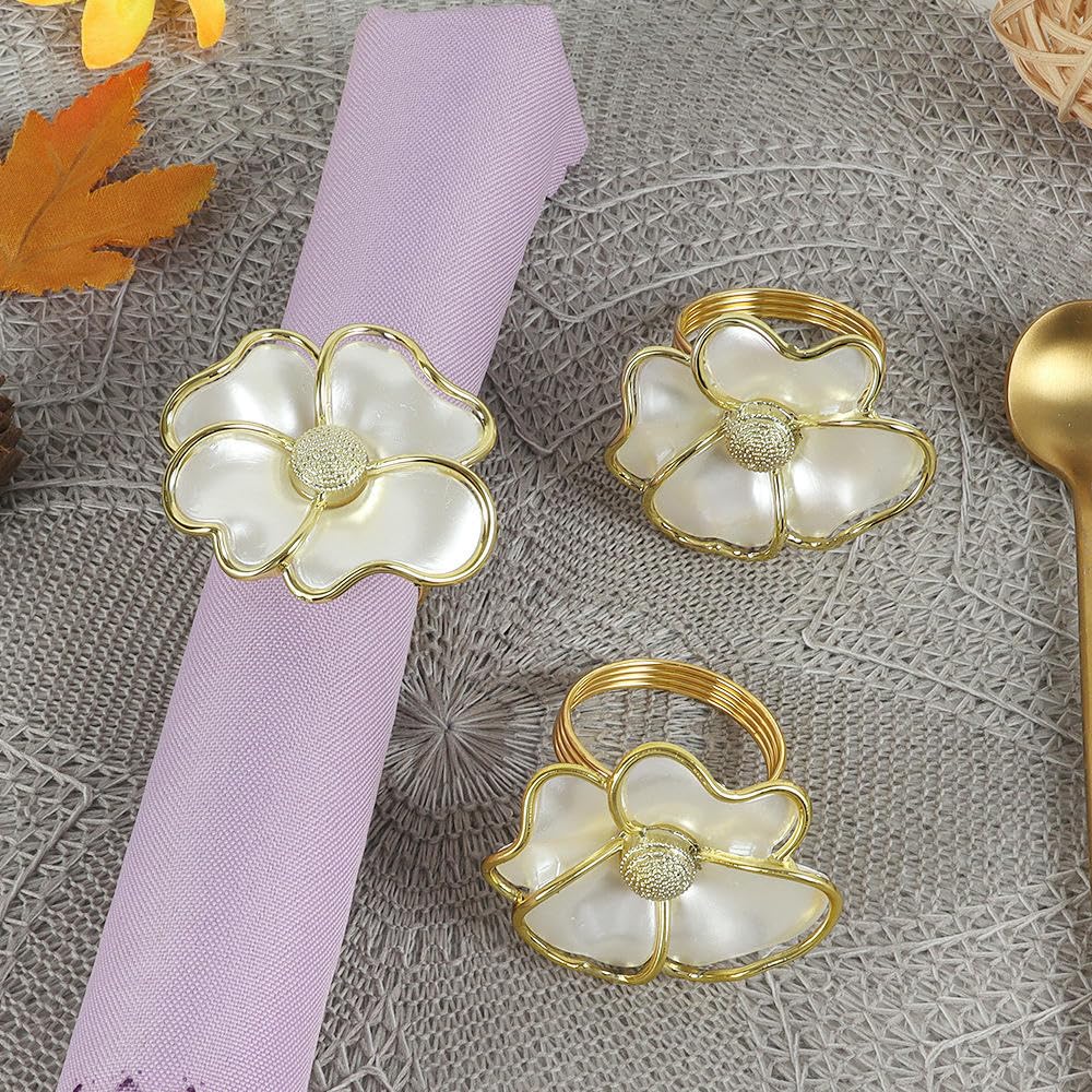 Réutilisable Lot de 100 Ronds De Serviette Floraux Personnalisés Blancs Parfaits pour Les Hôtels Mariages Festivals Fêtes Et Célébrations