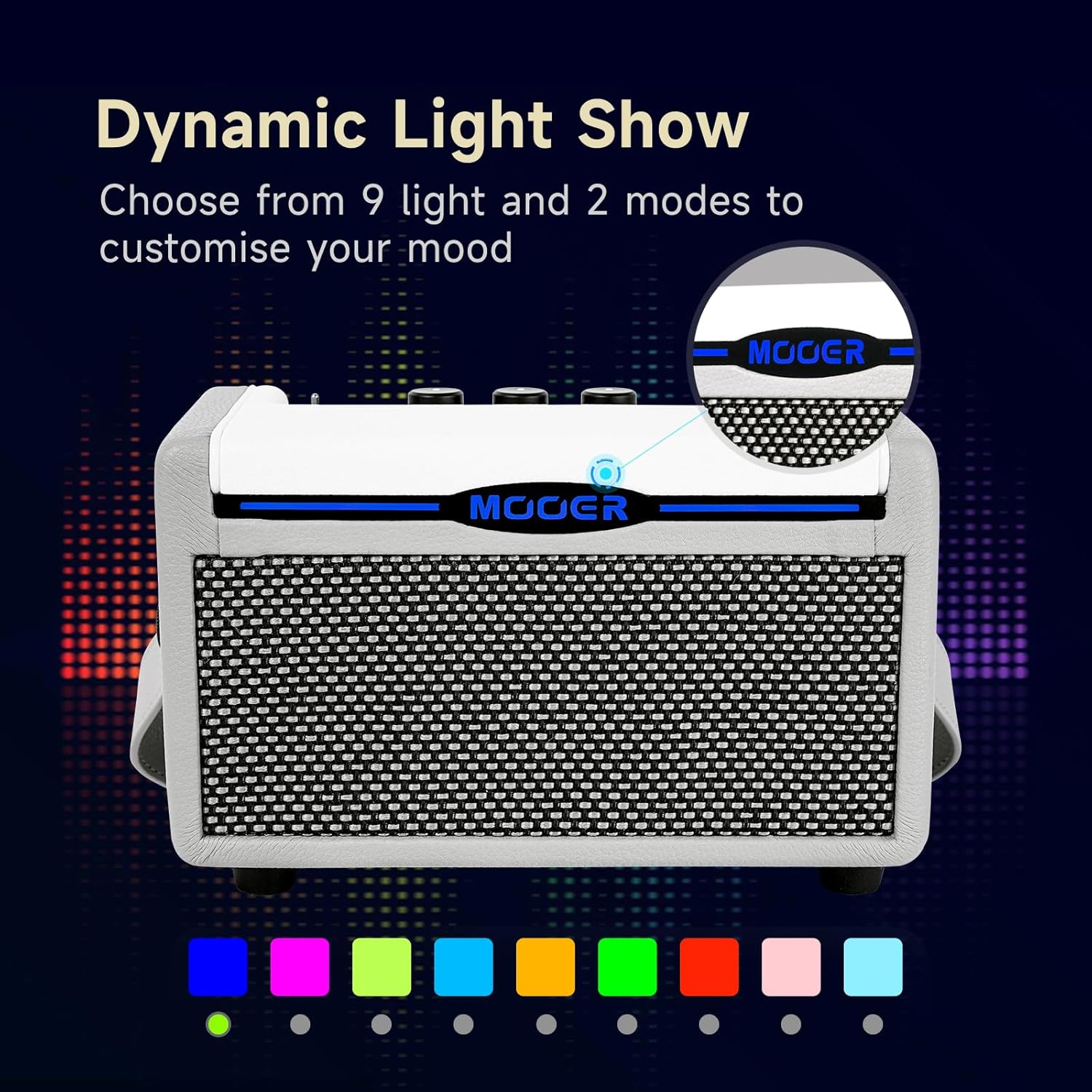 MOOER SD10i AI Practice Guitar Amplifier Combo 10W with Smart Effects App, Stero Sound Portable with LED Light, 49 Effects Types, 52 Amp Models, Loop, Drum Machine, Tunner (Grey) - Image 6