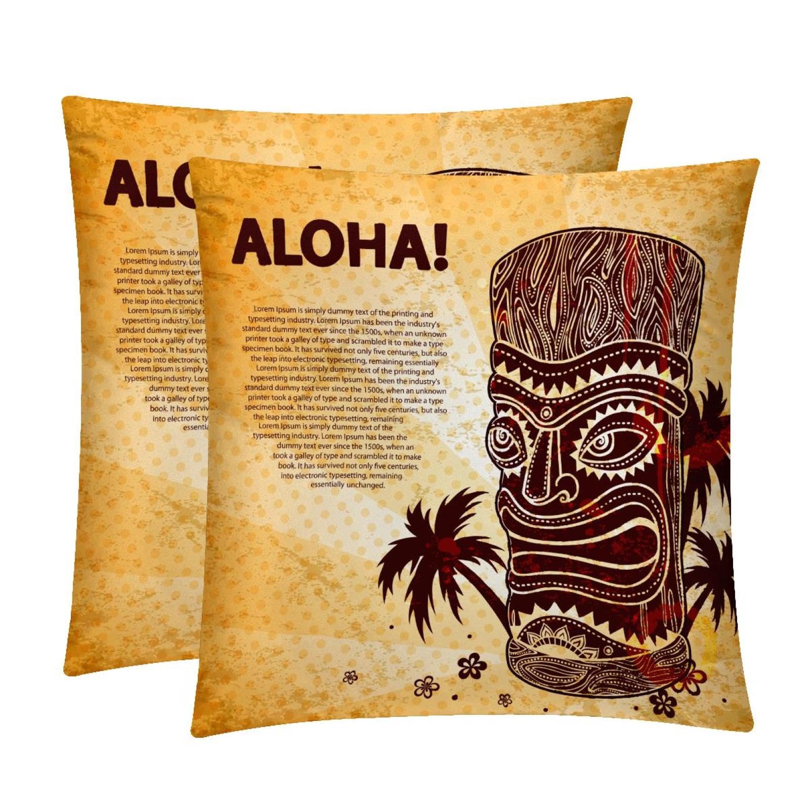 TDGKPZ Vintage Throw Pillow Cases 2 Pack Pillowcases Zipper Cushion Covers For Bedroom Living Room 45x45cm