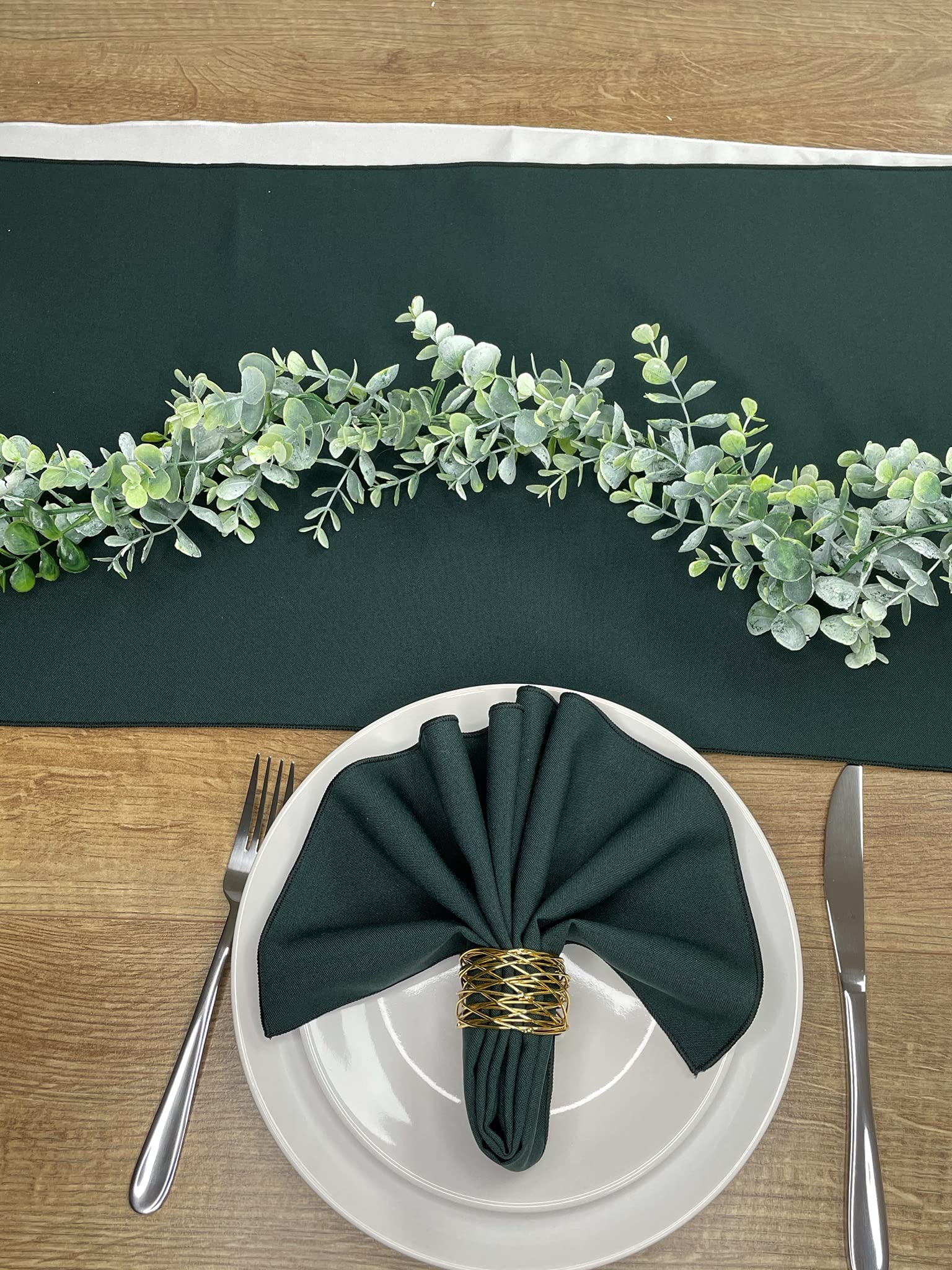 Hope TextilesBottle Green 15" x 15" (38cm) Fabric NAPKIN (Polyester, not cotton) PACK OF 4