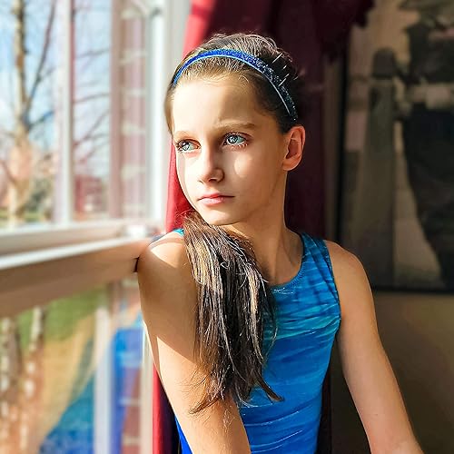 Miniatura 5 de FROG SAC 6 diademas con purpurina para niñas, bandas ajustables antideslizantes para niños, bonitos accesorios elásticos brillantes para el cabello,