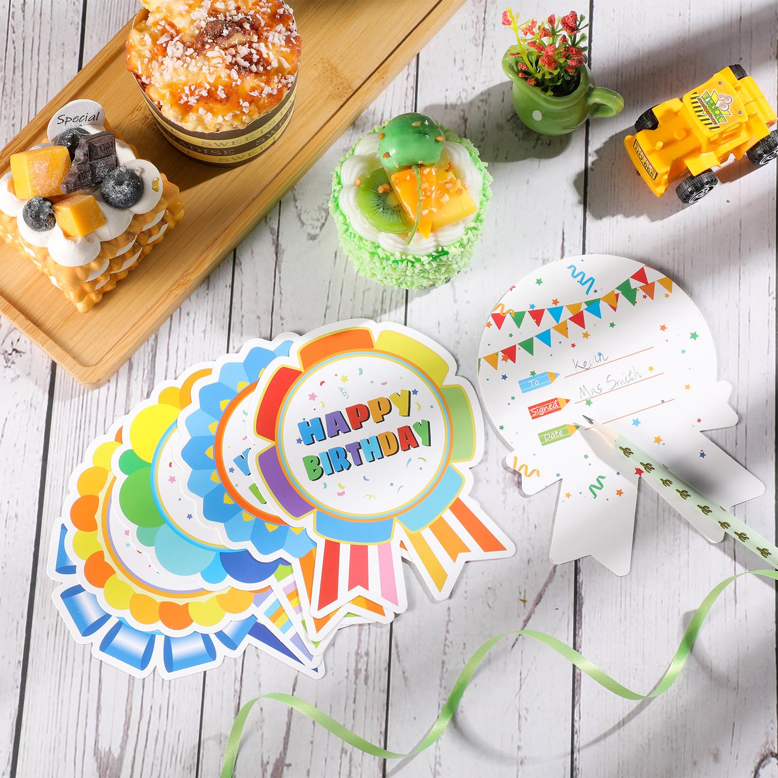 WhatSign 30-Pack Happy Birthday Award Certificates - Cupcake Design Classroom Awards From Teacher - Student Birthday Gifts