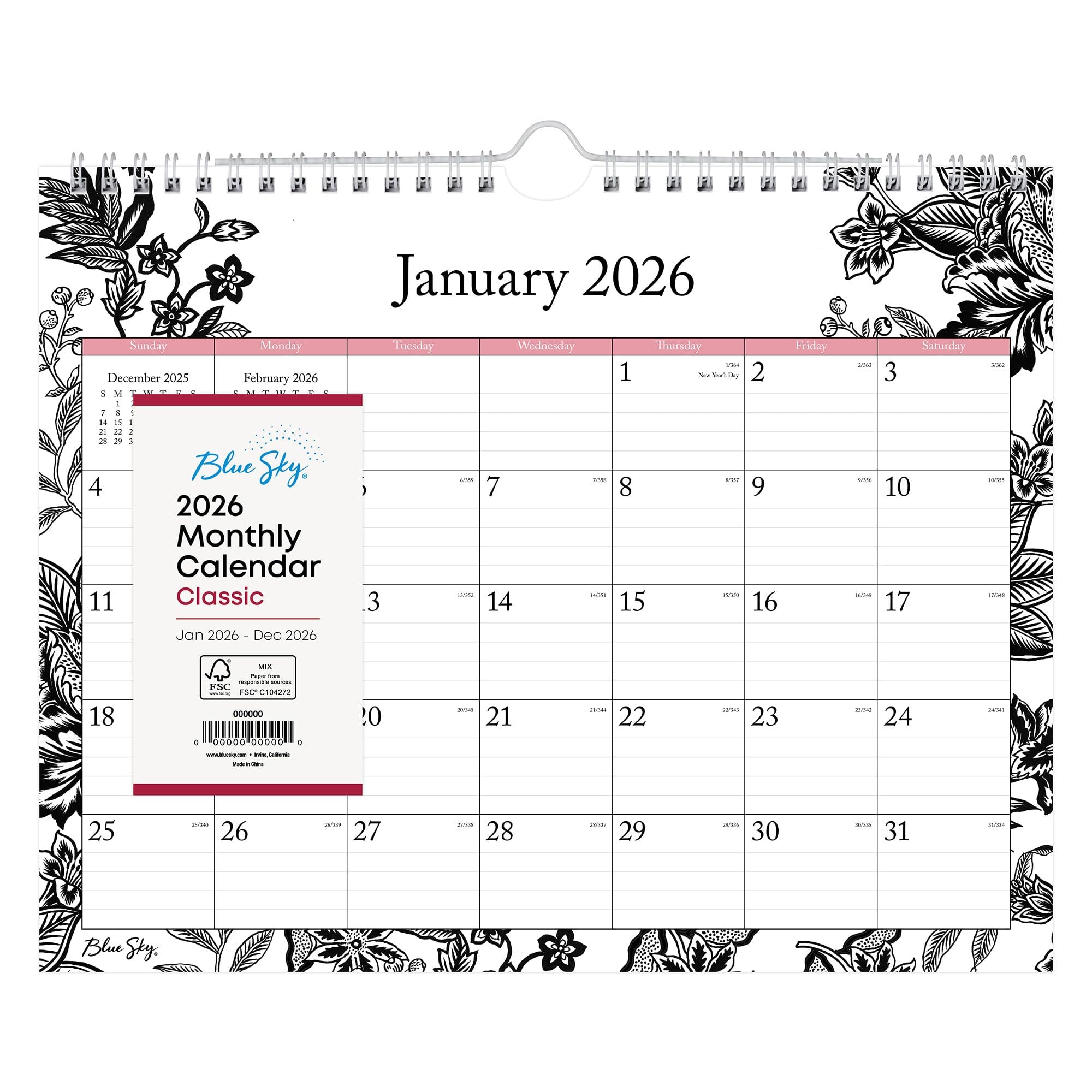 Blue Sky Monats-Wandkalender 2026, 27,9 x 21,5 cm, Analeis, Januar bis Dezember, 100028