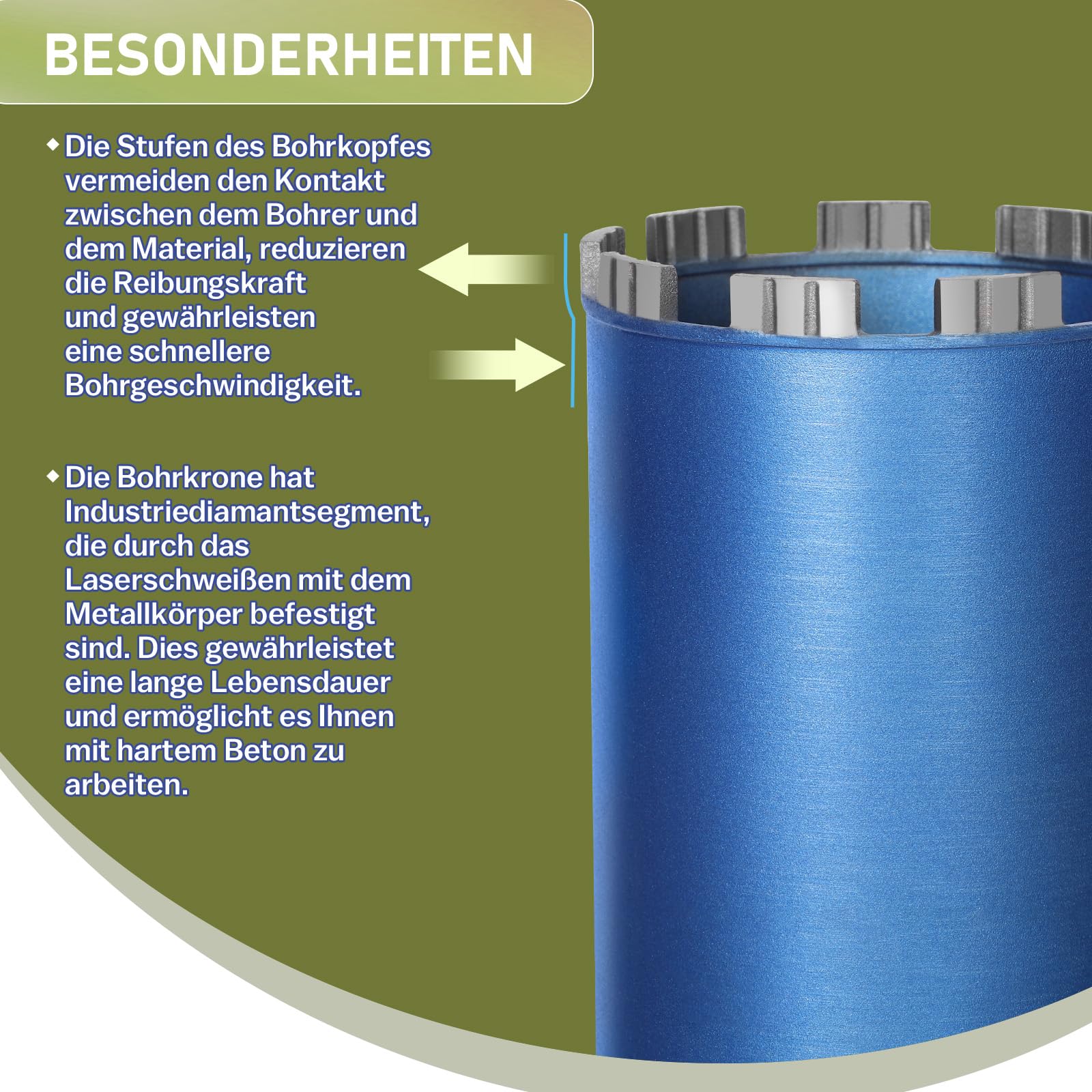 Diamant boorkroon voor vacuümgesoldeerde gaten, geschikt voor porseleinen tegels