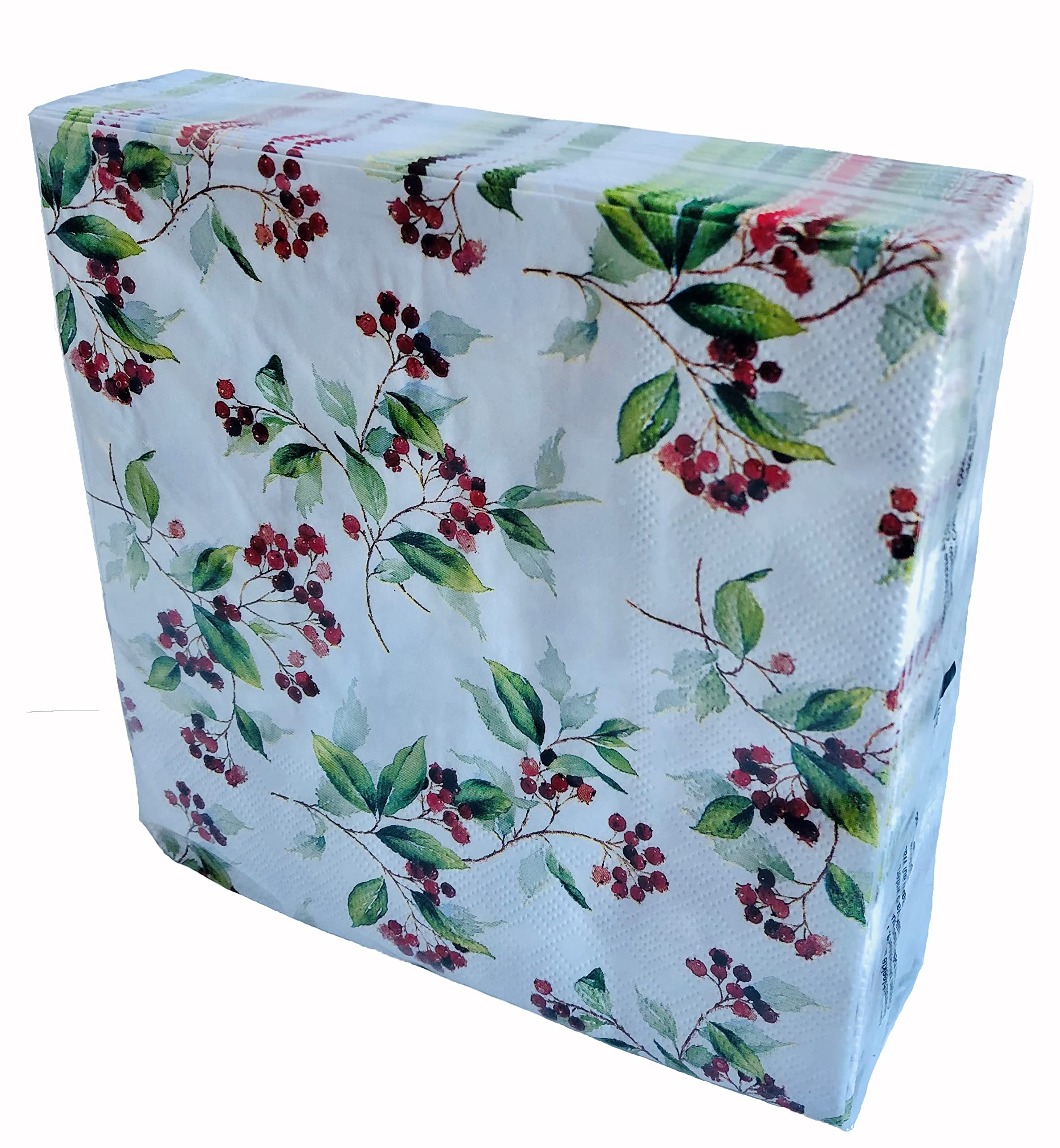 Servietten-Set, 40 Stück, 33x33 Cm, 2-lagig, In Grün & Rot – Für Weihnachtsfeiern, Partys, Restaurants, Saugstark & Umweltfreundlich