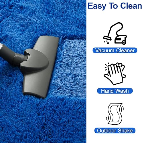 Miniatura 99 de Kelarea Alfombra de área para sala de estar, 3 x 5, antideslizante, color azul turquesa, esponjosa, suave, alfombra de felpa peluda para dormitorio