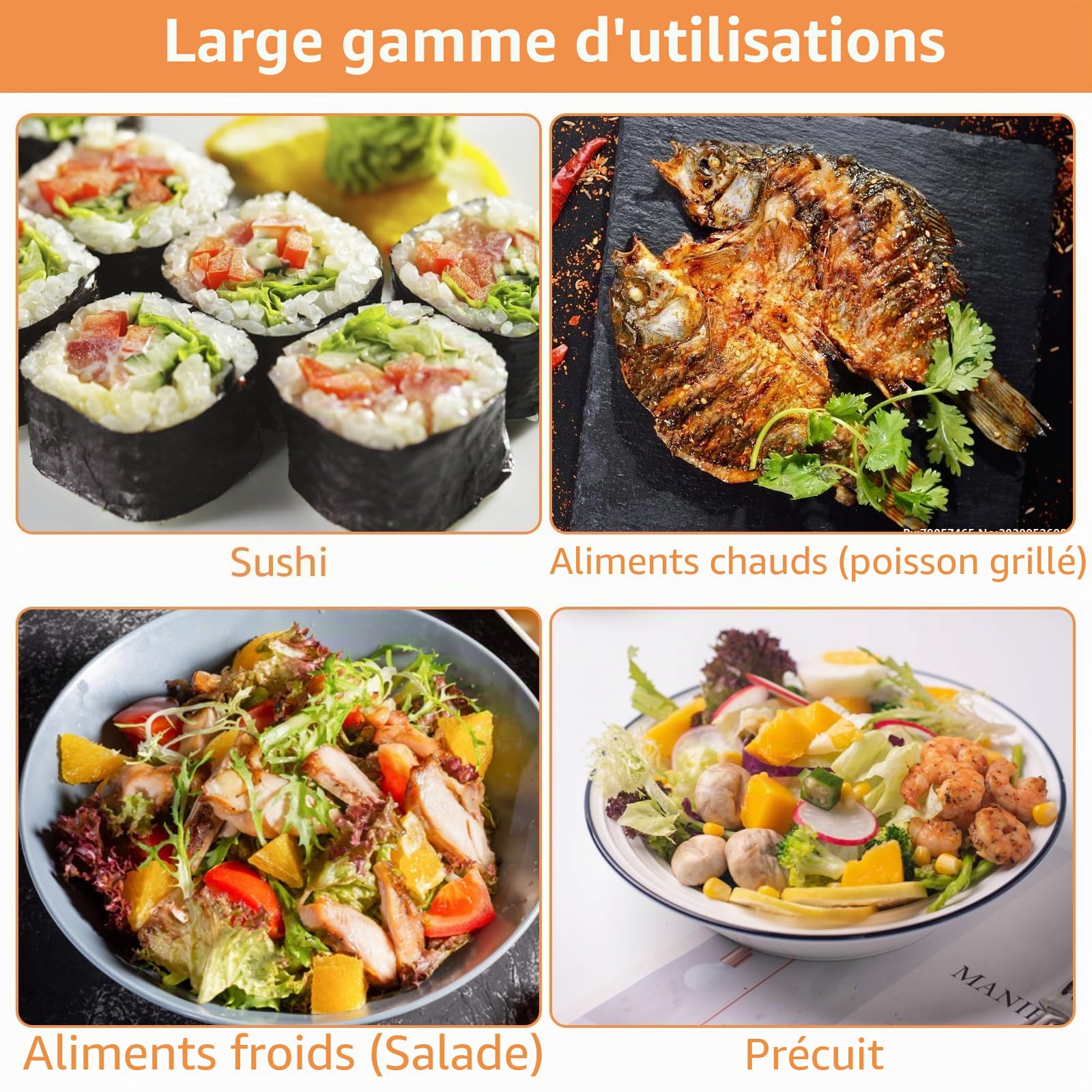 Lot de 100 barquettes en aluminium 850 ml Jetables Pour griller, rôtir, conserver 21 x 14 x 4 cm