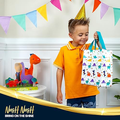 Miniatura 10 de Nush Nush Bolsas de regalo de fantasía  Juego de 12 bolsas reutilizables de arcoíris pastel con acabado iridiscente  Coloridas bolsas holográficas