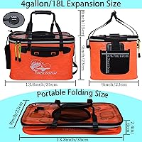 Vista 2 de Cubo de Pesca con Tapa Transparente, Cubo de Cebo Plegable, Cubo Multifuncional para Pececillos, Contenedor de Pescado Vivo, Cubo de Protección