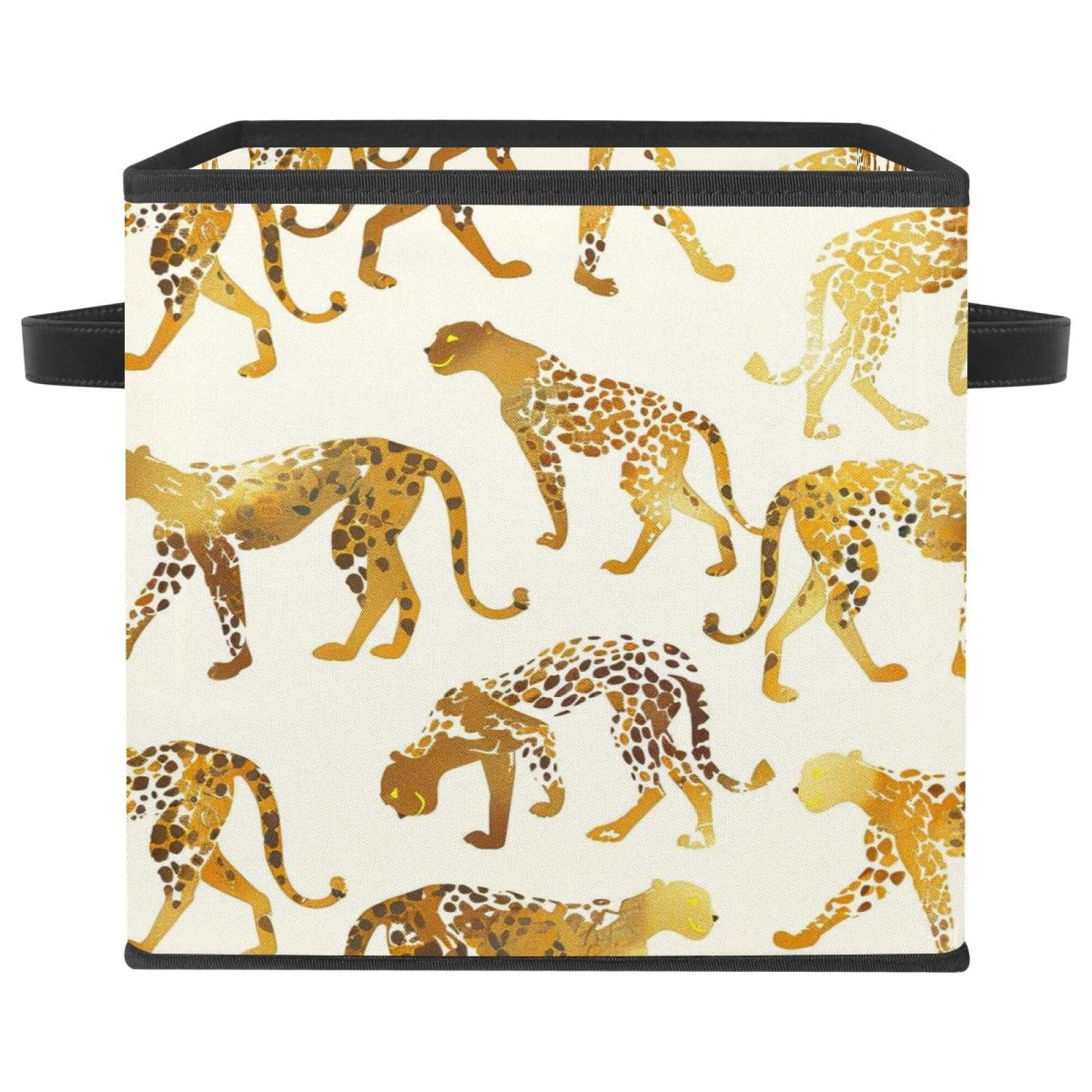 Boîte de rangement guépard doré pour organiser le dressing et la chambre