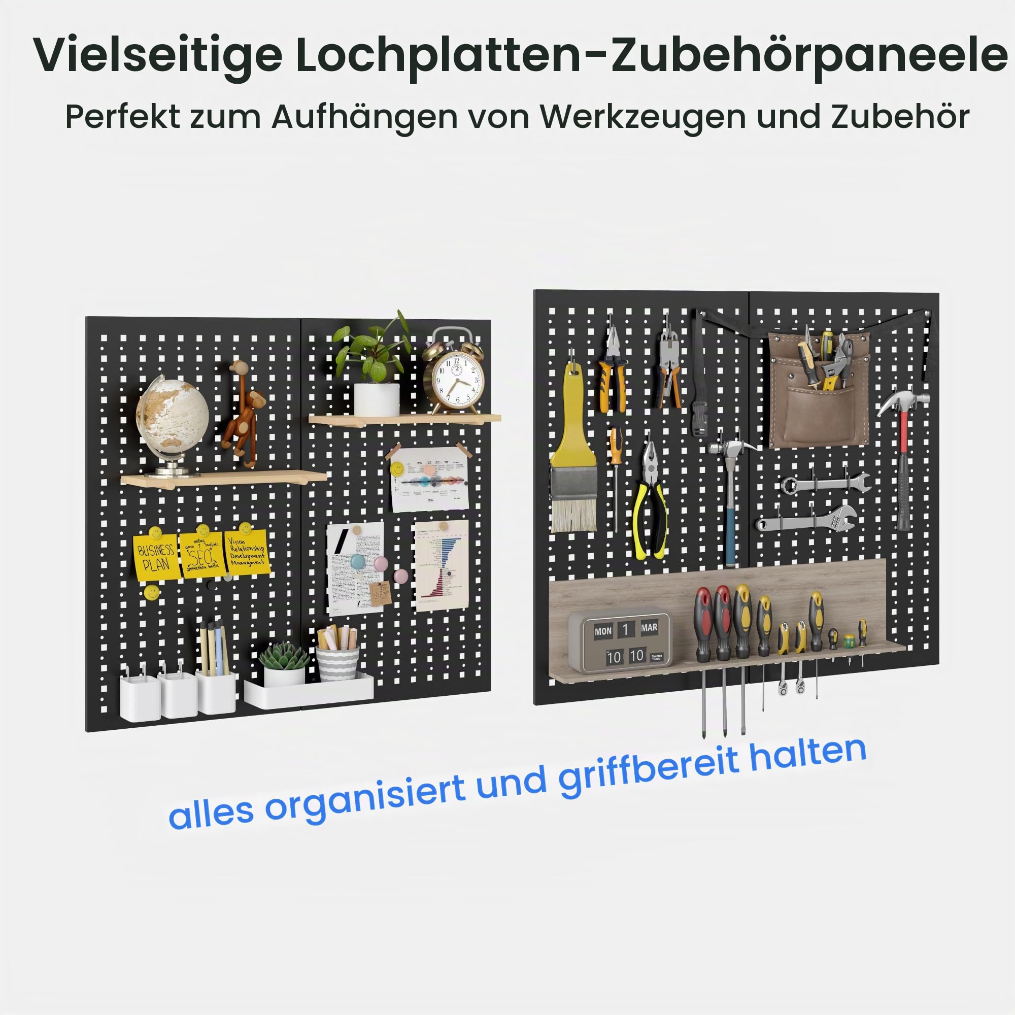 FlexiSpot Werkbank & Schreibtisch mit Regal und Lochwand – Stabiler Werkzeugtisch, bis 200 kg belastbar, vielseitig nutzbar in Werkstatt, Büro, Lager oder Zuhause (Schwarz)