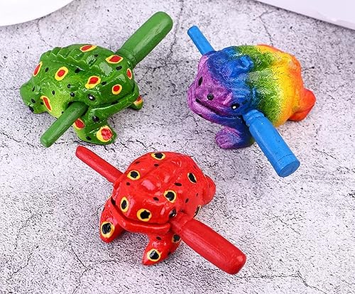 Miniatura 12 de 3.5" Instrumento de escofina de madera de rana Guiro - Percusión Musical Tone Block Craft (azul)