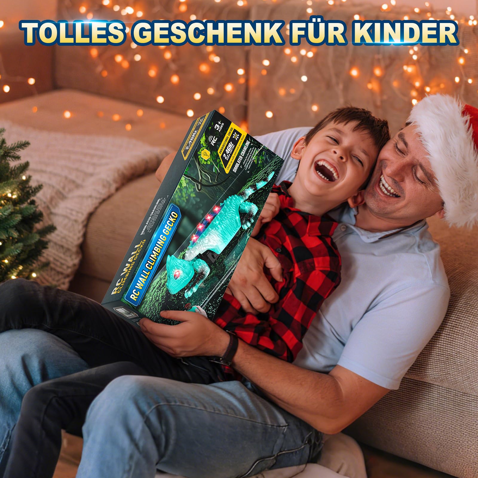 Ferngesteuertes Gecko Wandflitzer, Wiederaufladbare RC Stunt Kletter Auto mit LED Licht, Ferngesteuertes Roboter Kinder, RC Spielzeug Geschenke für Jungen und Mädchen ab 5 6 7 8 9 10 11 12 Jahren
