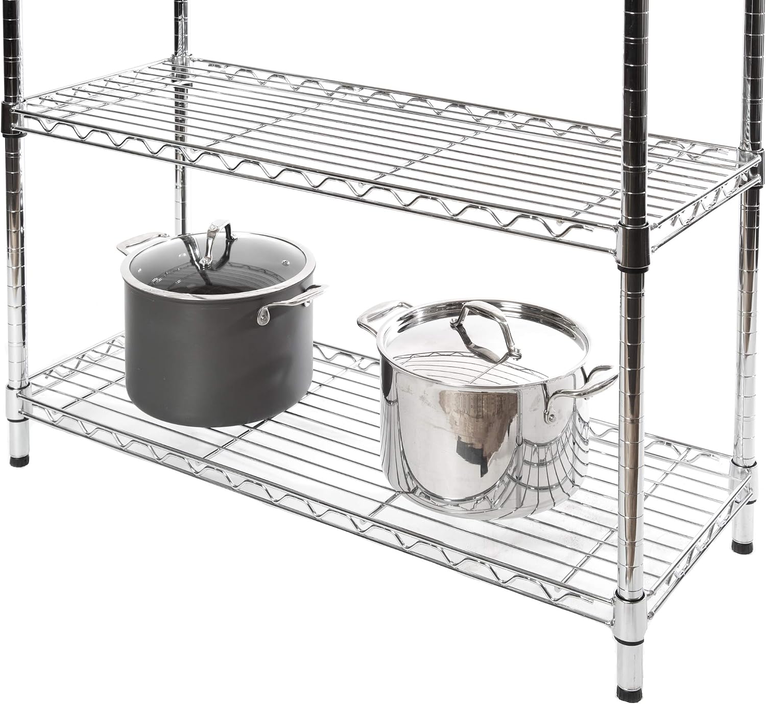 Seville Classics Baker's Rack for Kitchens, Solid Wood Top, 14" x 36" x 63" H