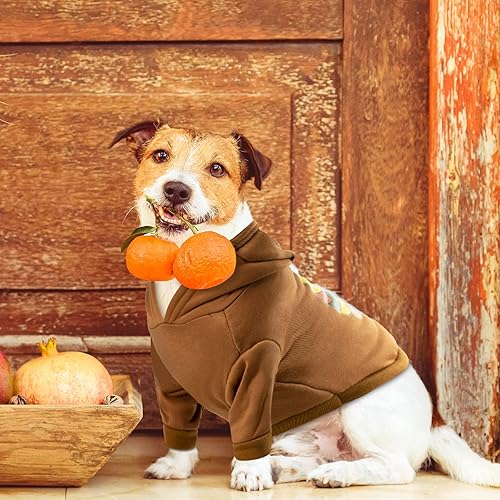 Miniatura 7 de Weewooday Sudadera con capucha para perro de invierno, 4 piezas, ropa de forro polar para perro, suéteres con sombrero, sudaderas de dibujos