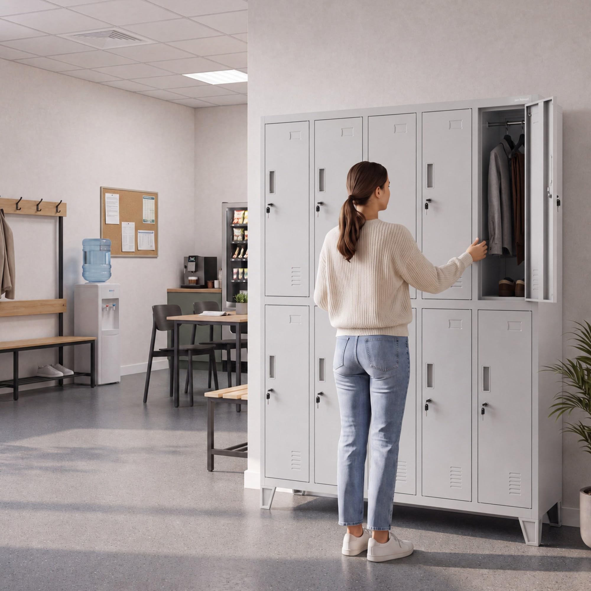 Jan Nowak Umkleideschrank Spindschrank Metall, 10 Fächer, abschließbar