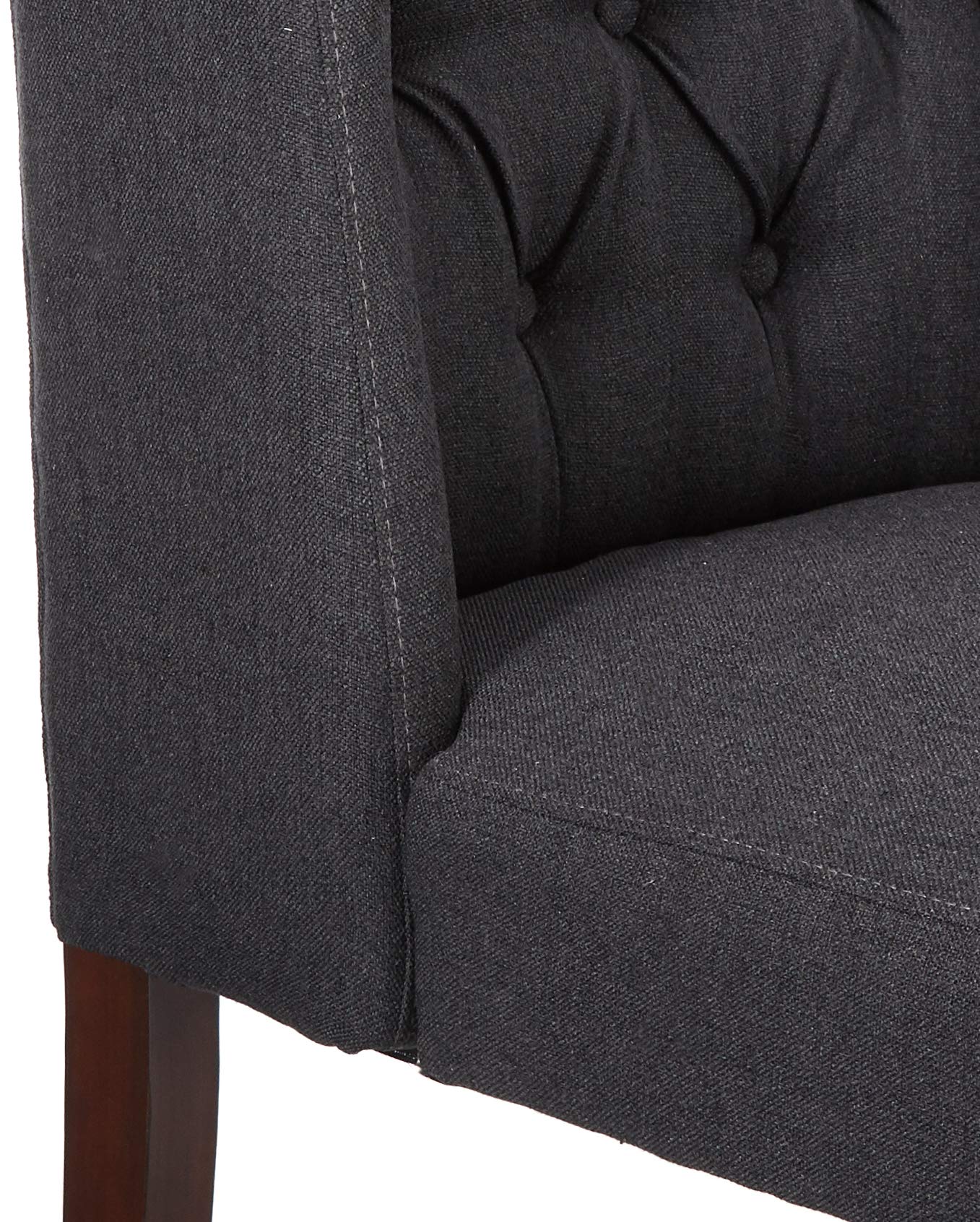 Christopher Knight Home Blythe Tufted Fabric Dining Chairs, 2Pcs Set, Dark Charcoal / Brown