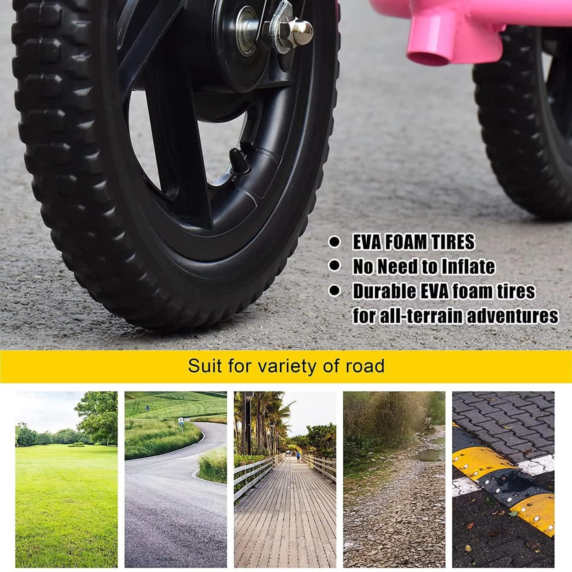 Balance Bike Kids Lightweight Pedal Free Cycle | Balance Learning Bicycle | Suitable for Girls and Boys 2-5 Years Old (Black) - Image 7 thumbnail