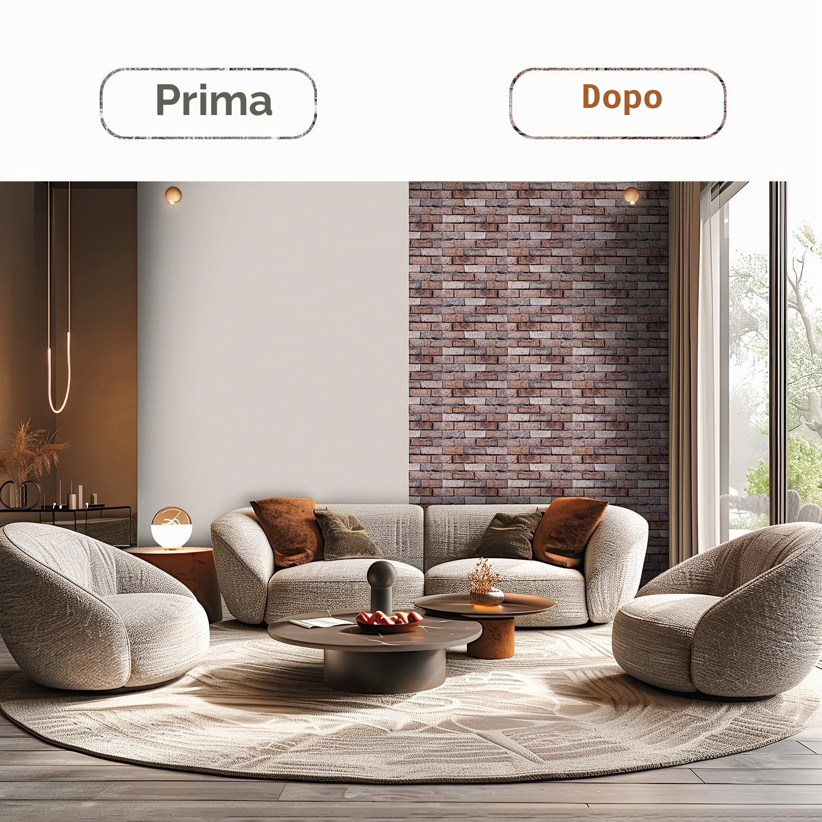 40 pezzi Pannelli Decorativi Per Pareti, Pannelli Adesivi per Pareti, Adesivi Murali 3d, Carta Parati Adesiva Muro, Carta da Parati Adesiva, Pannello Finto Mattone, Finta Pietra per Interni