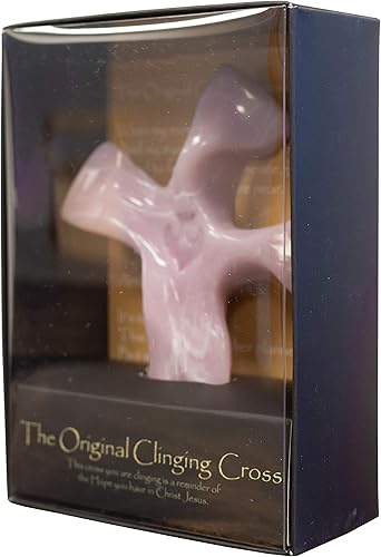 Vista 3 de Clinging Cross original de 4 pulgadas ¡Nuevo color primaveral! Hermoso morado verbena claro Por Not So Plain Jane Christian Home Goods