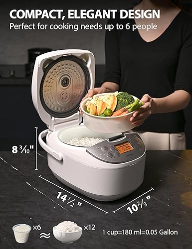Miniatura 2 de Toshiba - Olla arrocera automática de 3 litros o 6 tazas para arroz integral blanco y avena con funciones de lógica difusa y cocinado en un solo