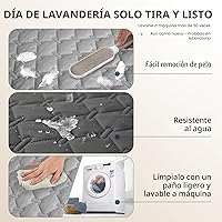 Vista 8 de gogobunny Funda de cama 100 % impermeable de doble cara para perro, manta para mascotas, sofá, protector de muebles para niños, perros y gatos, Gris