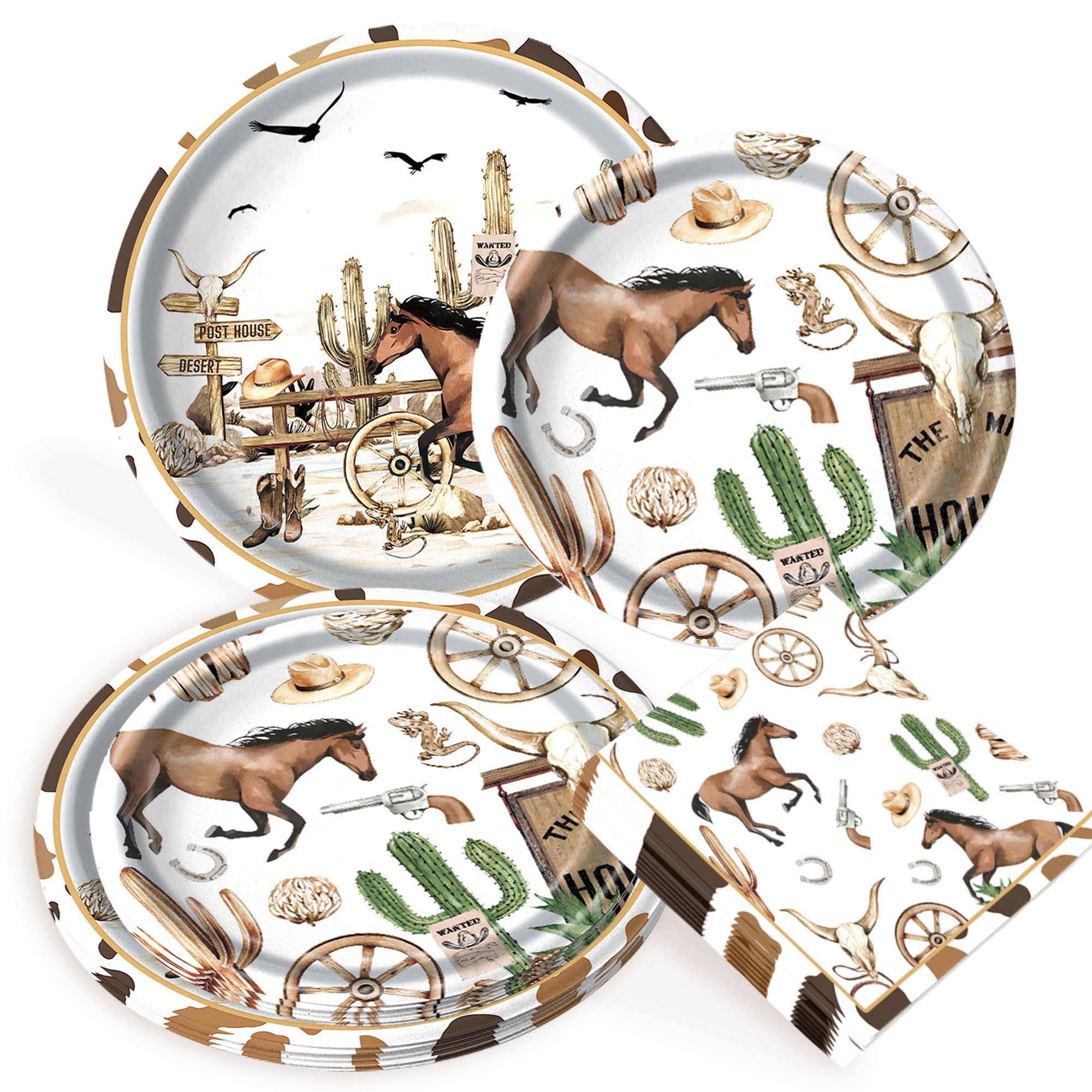 BACH AND BOOZY Cowboy Party Decorations Birthday Plates Napkins Western — image 1