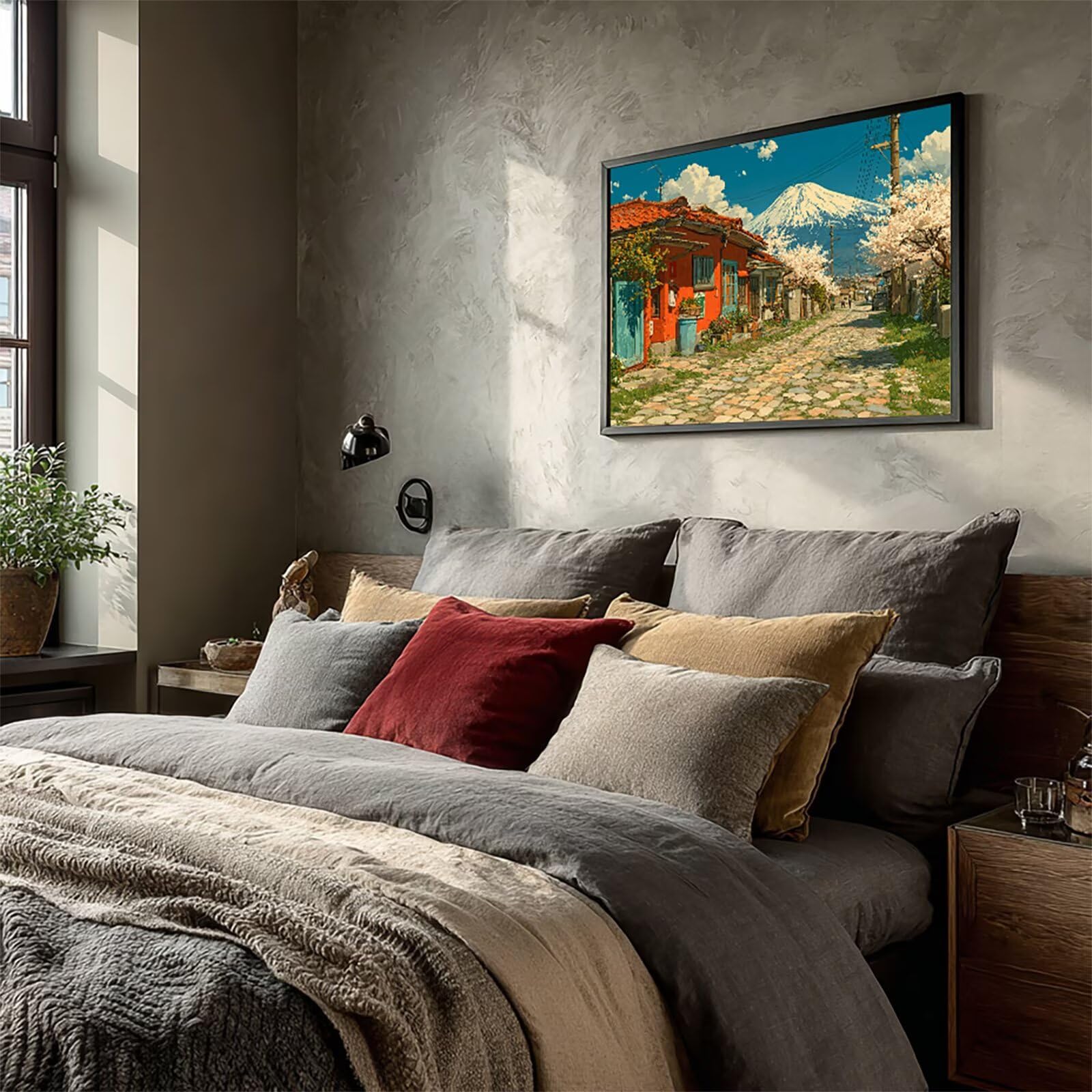 Mount Fuji Diament Painting, Widok Ulicy DIY Diamentowe Malarstwo Dorosłych, 5D Rzemiosło Dorosłych, Zestawy do rysowania diamentów, DIY Ścieg Krzyżowy Zestaw diamentów, Prezent, 135x100cm D-4546