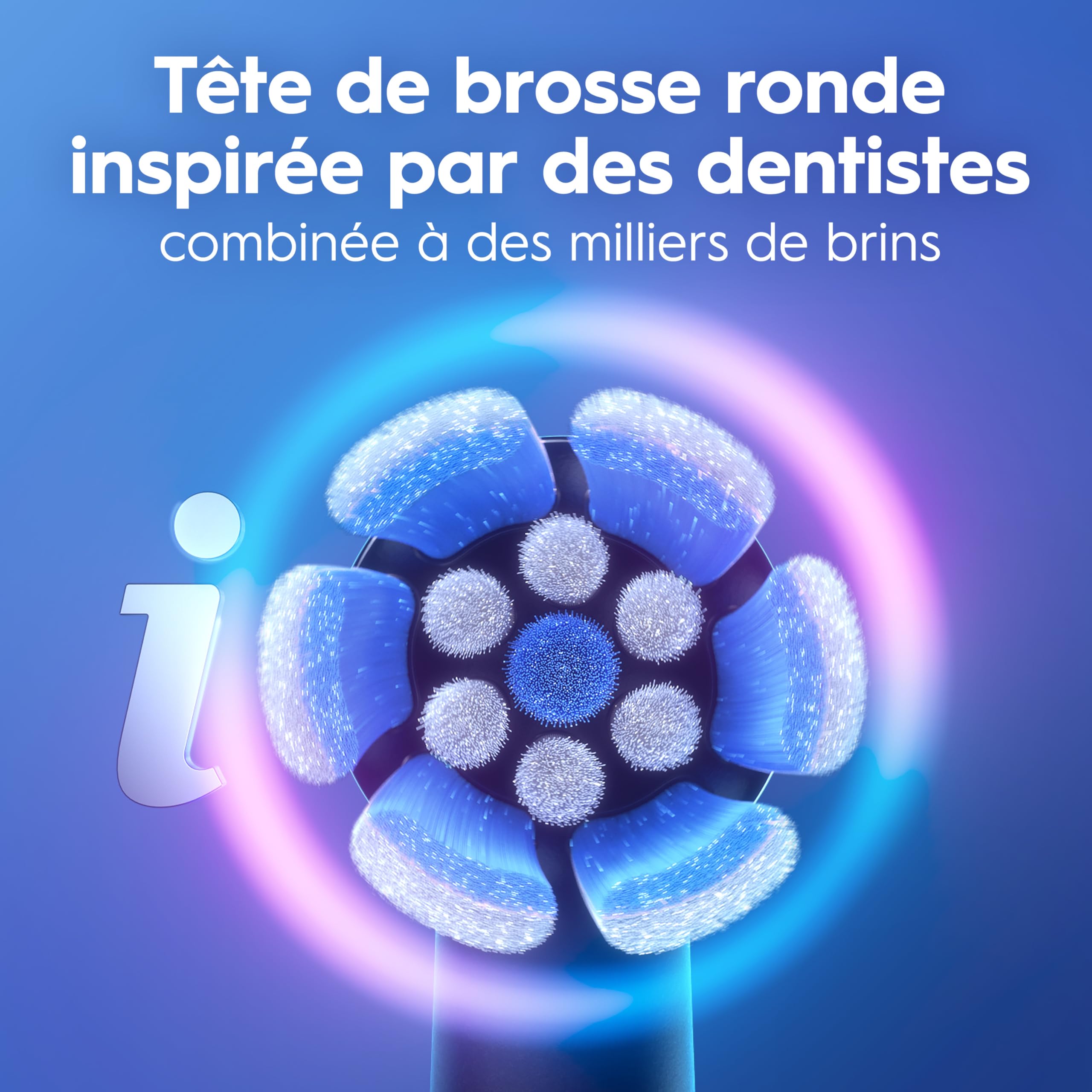 Oral-B Brosse à Dents Electrique iO 2 avec 1 Brossette de Rechange, Noire – 3 Modes de Brossage dont Douceur, Capteur de Pression sur les Gencives, Batterie Rechargeable, Silencieuse
