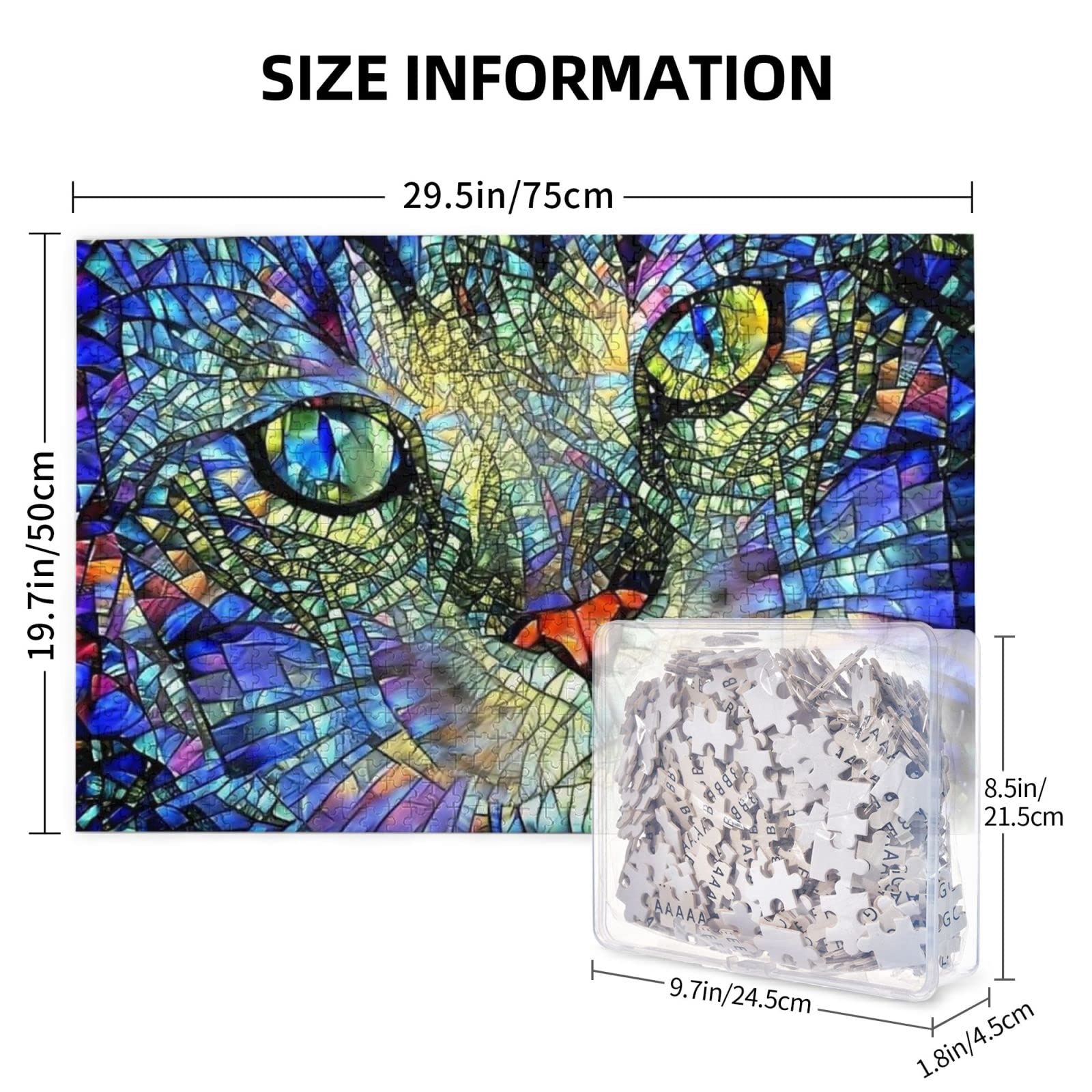 Amazon.co.jp: 1000ピース ジグソーパズル 猫ガラス動物 大人用 木製