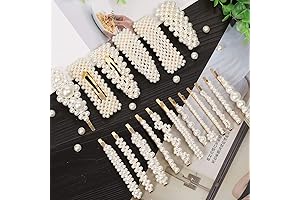 laxizar 18 PCS Pearl Hair Clips - Aqua Blue