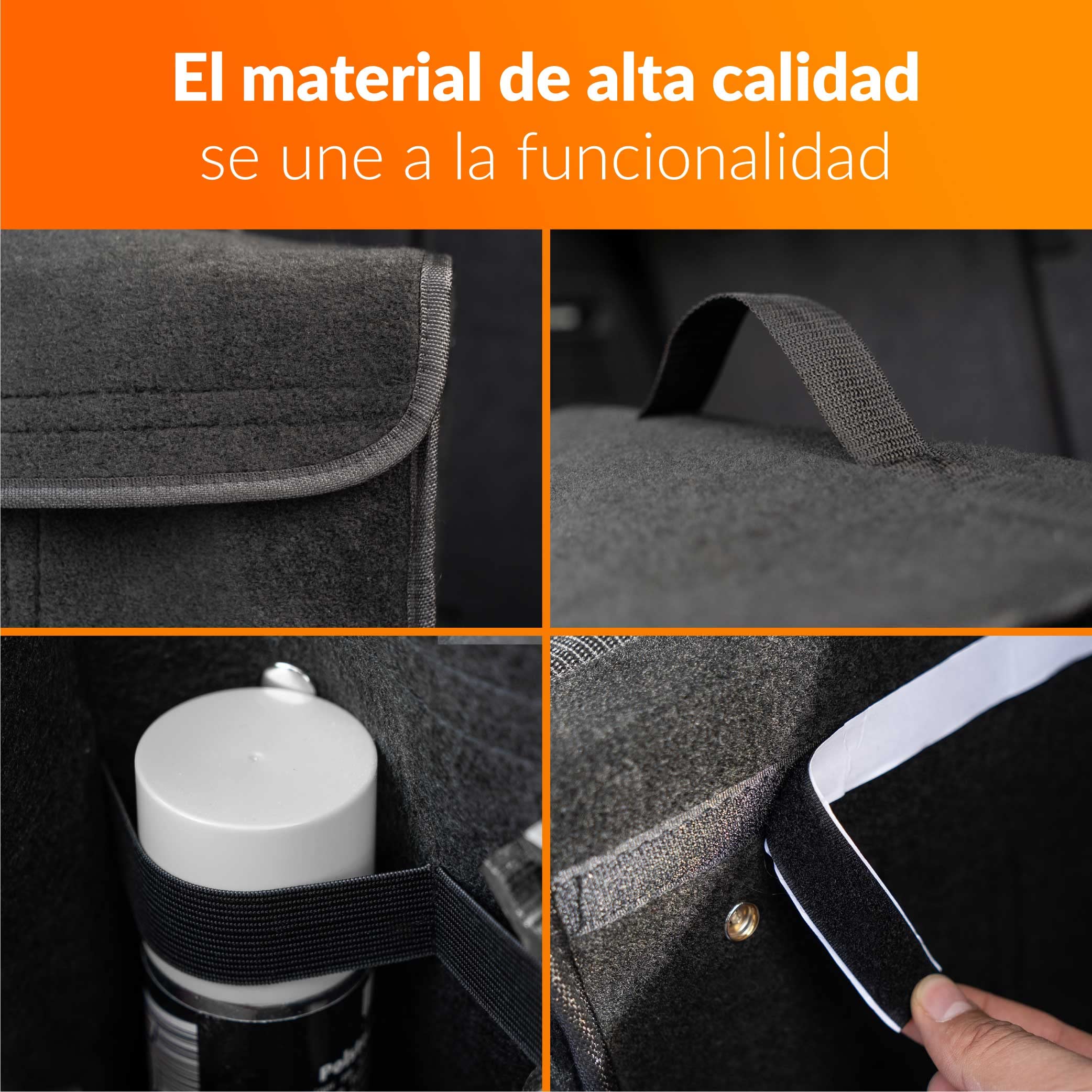 Upgrade4cars Bolsa Maletero Coche de Fieltro | Organizador para Herramientas y Limpieza | Caja Almacenaje Coches Pequeño