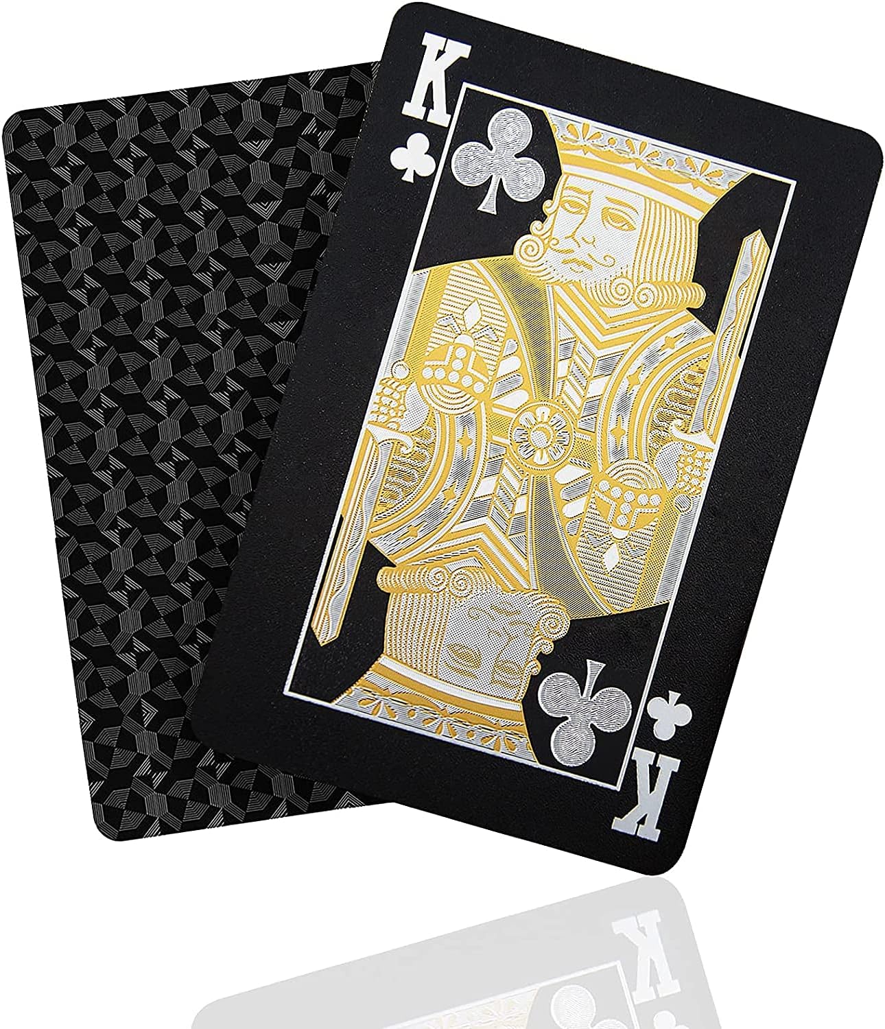 RIANZBlack Playing Cards, Luxury Deck with Shiny Diamond Pattern & HD Printing, Premium Plastic Poker Cards | Durable & Flexible, 1 Deck for Adults