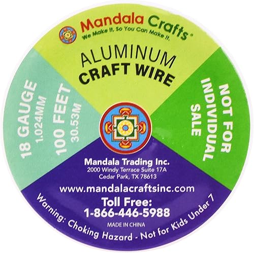 Miniatura 6 de Mandala Crafts Alambre de aluminio anodizado de calibre 18 para hacer joyas, alambre combinado neutro flexible de color de 400 pies - Doblable para