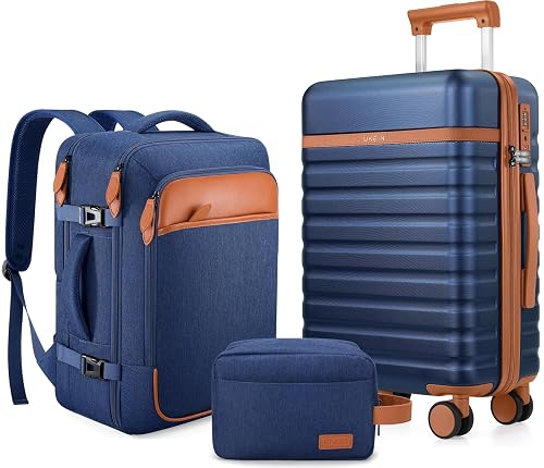 UKEIN 3-Piece Carry-On Luggage Set With Backpack