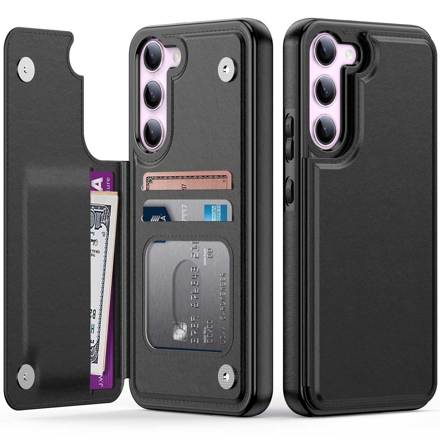 Goodon for Samsung Galaxy S23 Case Wallet - Flip Folio Leather Cover with Trendy Design, 3 Card Slots & Kickstand Functio...