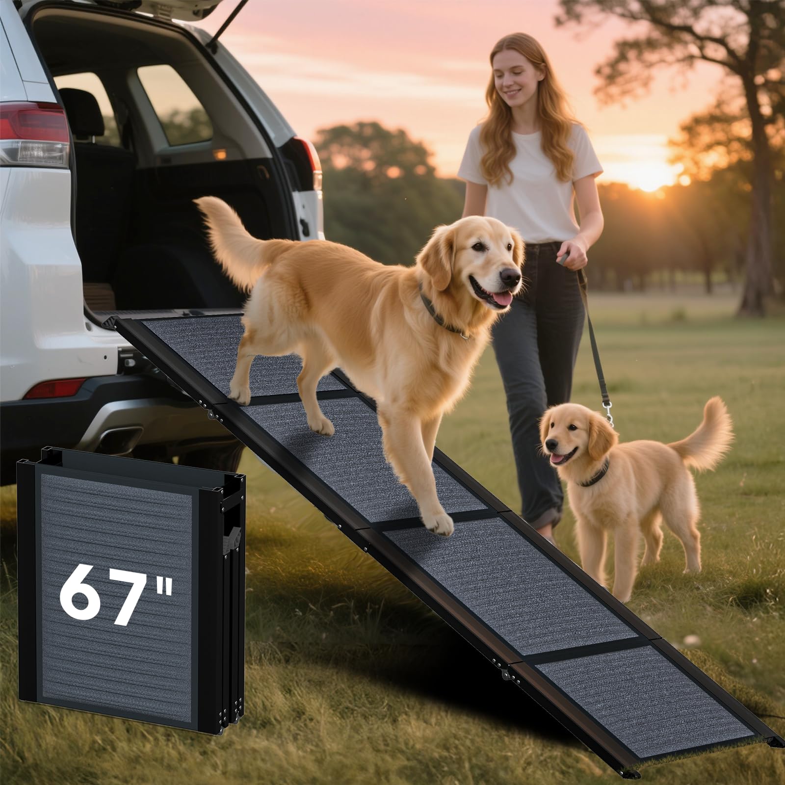 HBTower 67 Inch Folding Dog Ramp