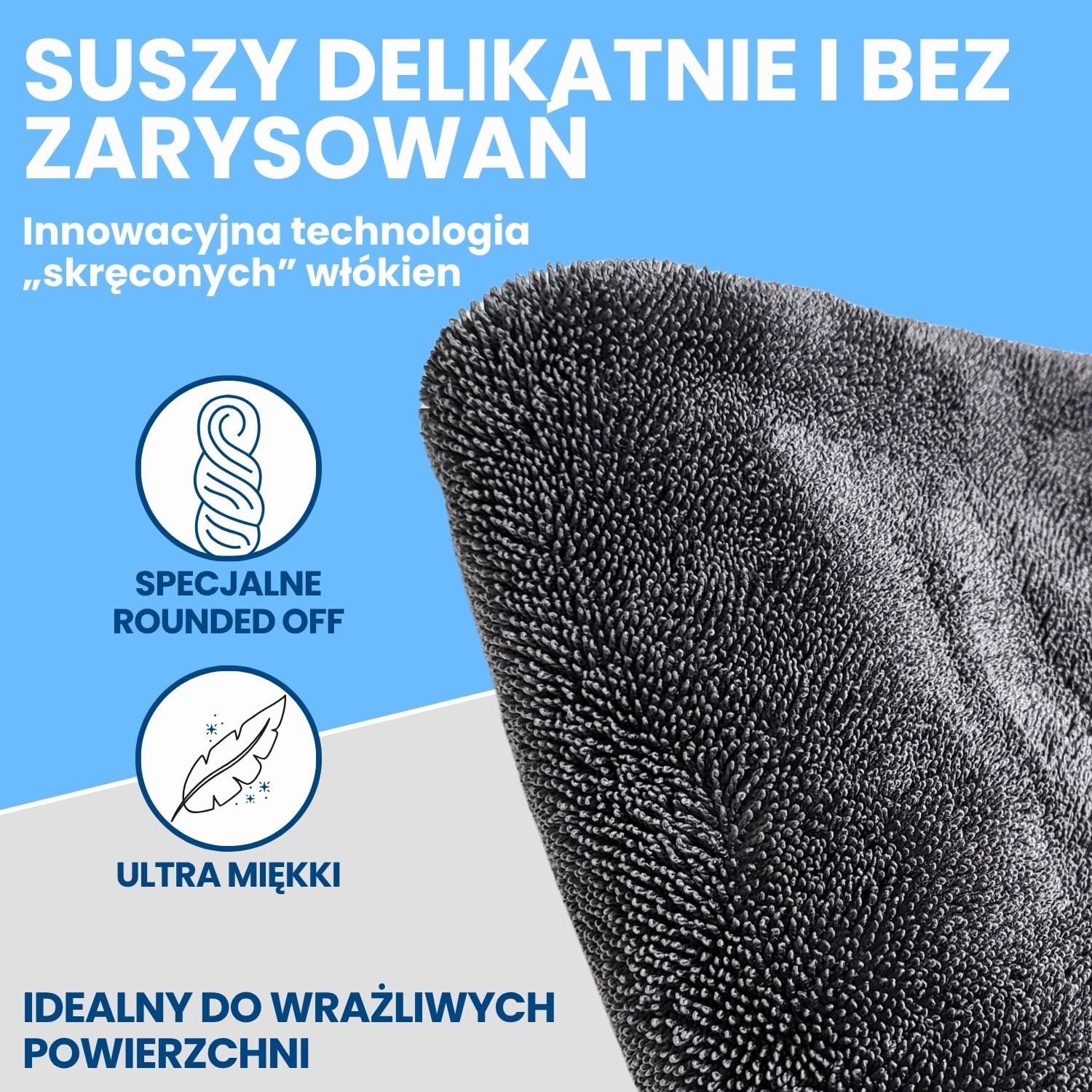 Ivality® Bardzo chłonna ściereczka z mikrofibry o wymiarach 50 x 80 cm, gramatura 1800 g/m², do czyszczenia motocykli i samochodów, nie mechaci się, nie uszkadza lakieru