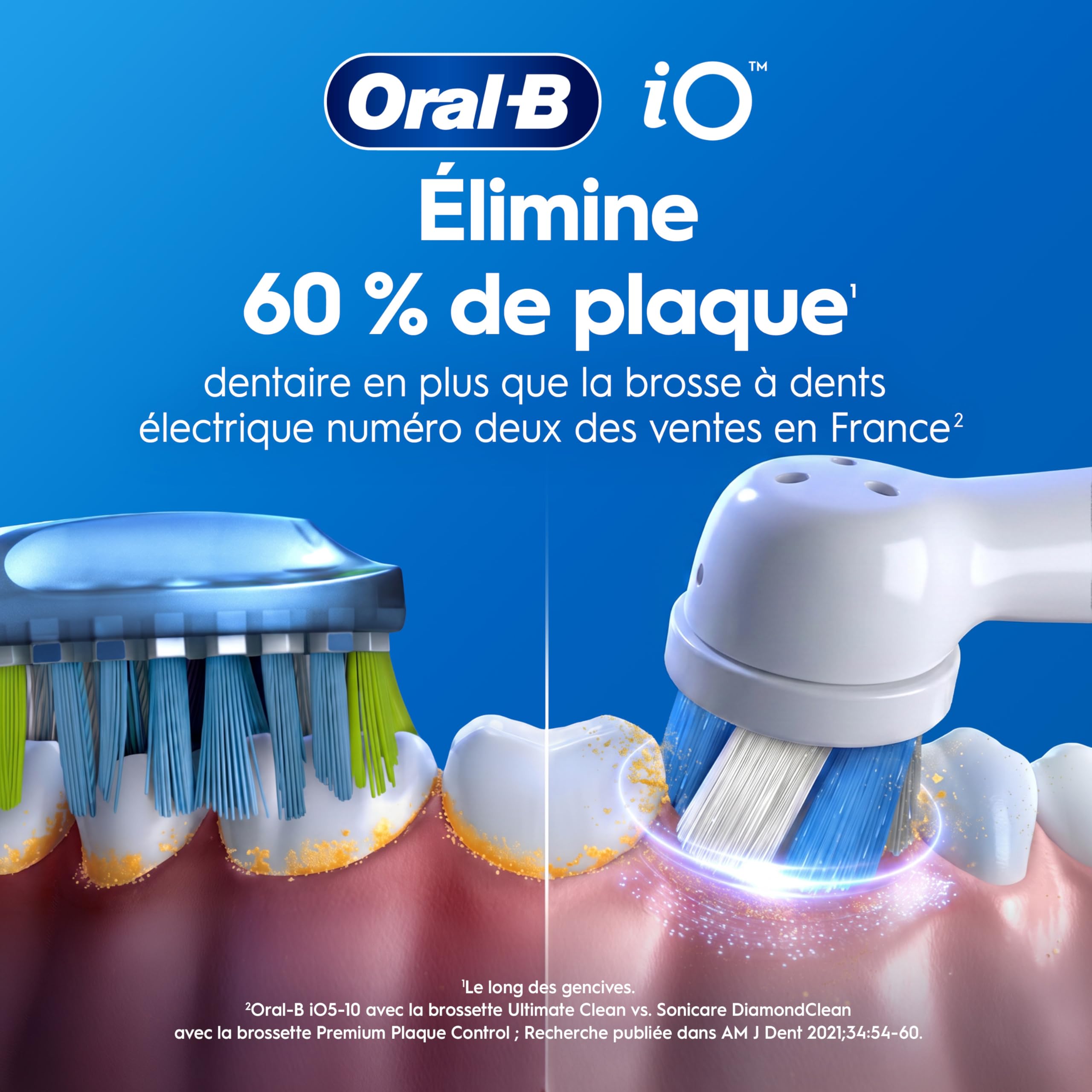 Oral-B Brosse à Dents Electrique iO 2 avec 1 Brossette de Rechange, Vert Forêt – 3 Modes de Brossage dont Douceur, Capteur de Pression sur les Gencives, Batterie Rechargeable, Silencieuse, avec Etui
