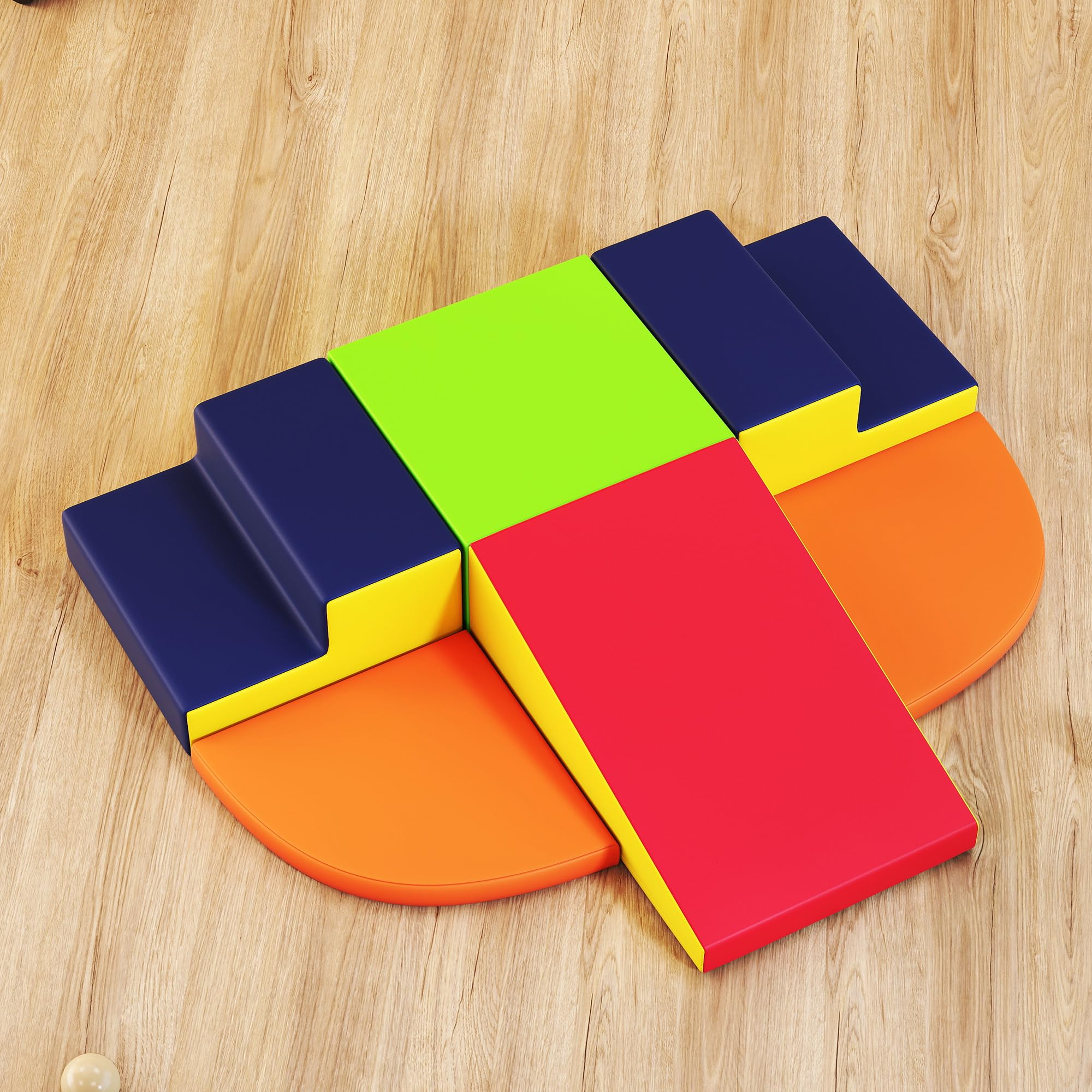 AIYAPLAY Juego de 6 Bloques de Espuma para Niños, Bloques de Psicomotricidad Infantil con Base Antideslizante, para Niños 0,5 a 6 Años, Set de Escalada para Interior, para Escalar y Gatear, Multicolor