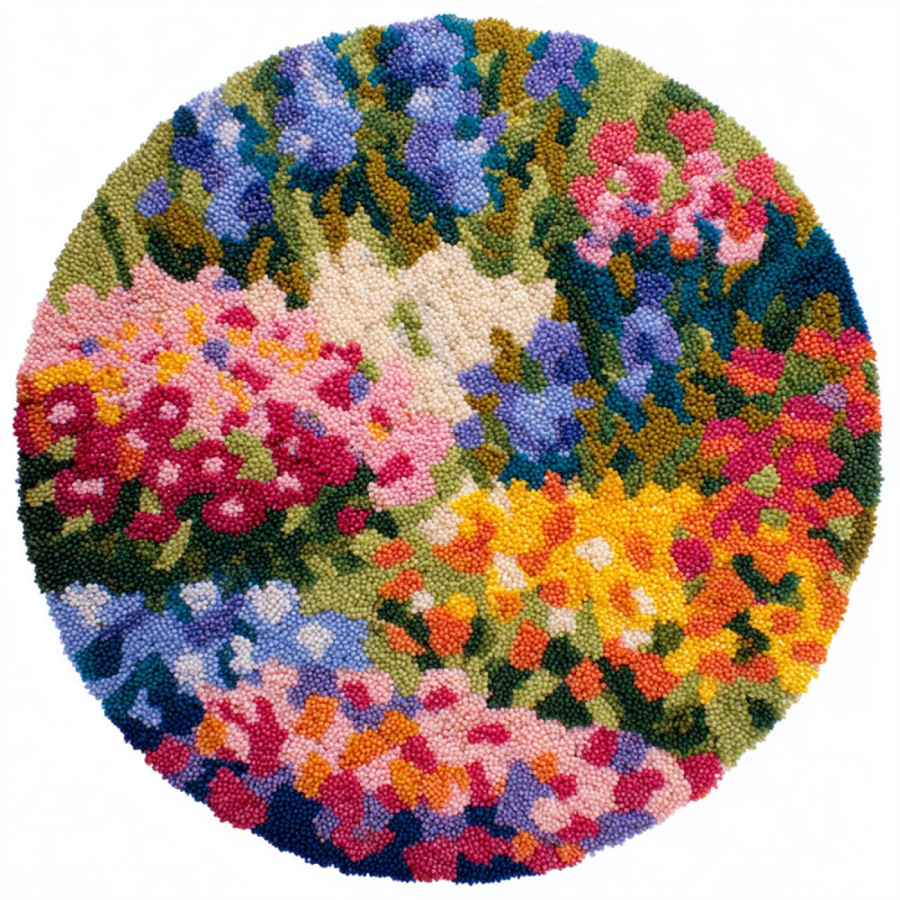 Kitquiver Rug Making Kit for Adults Colorful Flowers 50x50cm