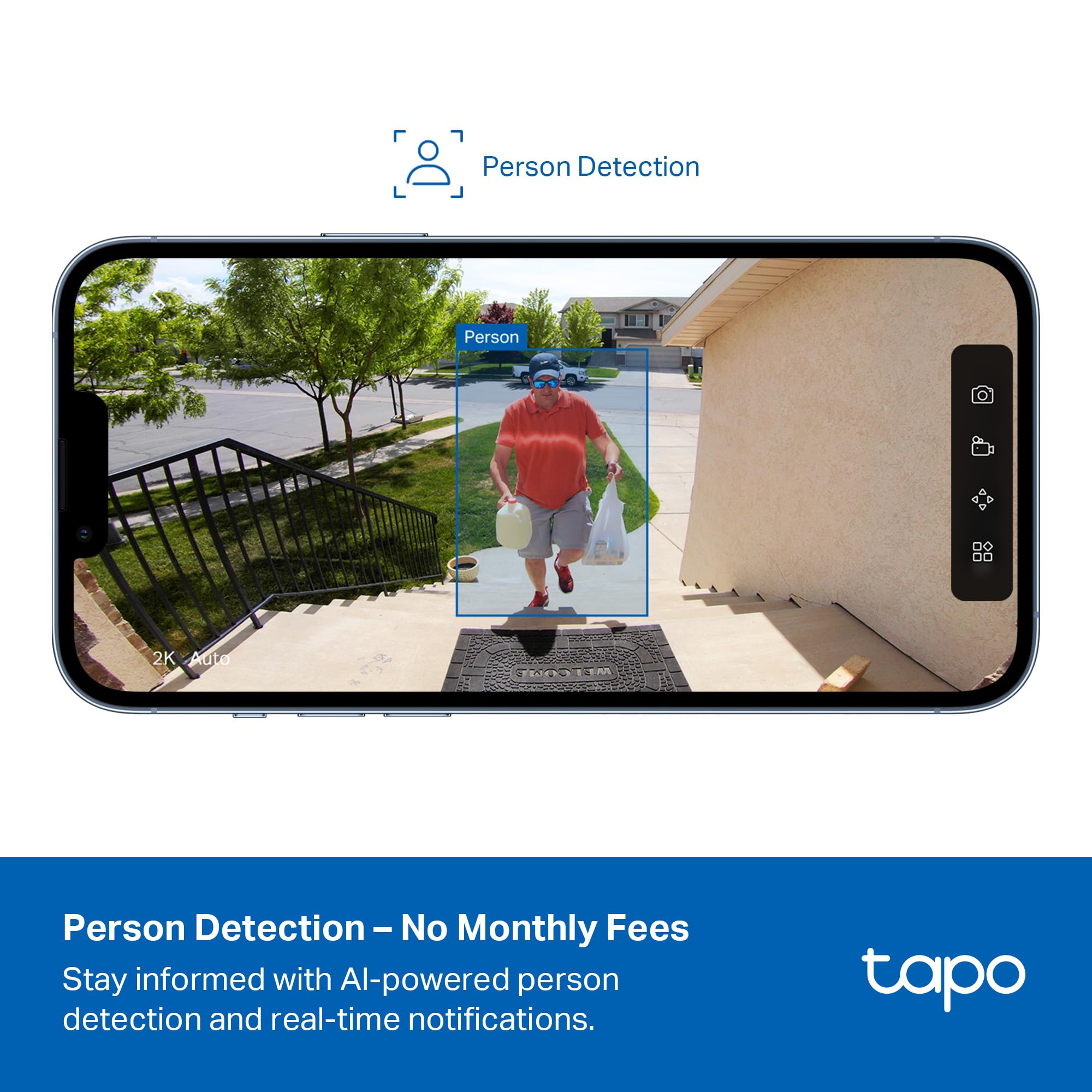 Tapo Telecamera di sicurezza wireless per esterni 1080p, batteria fino a 180 giorni, rilevamento della persona, visione notturna a colori, archiviazione locale senza abbonamento o cloud opzionale