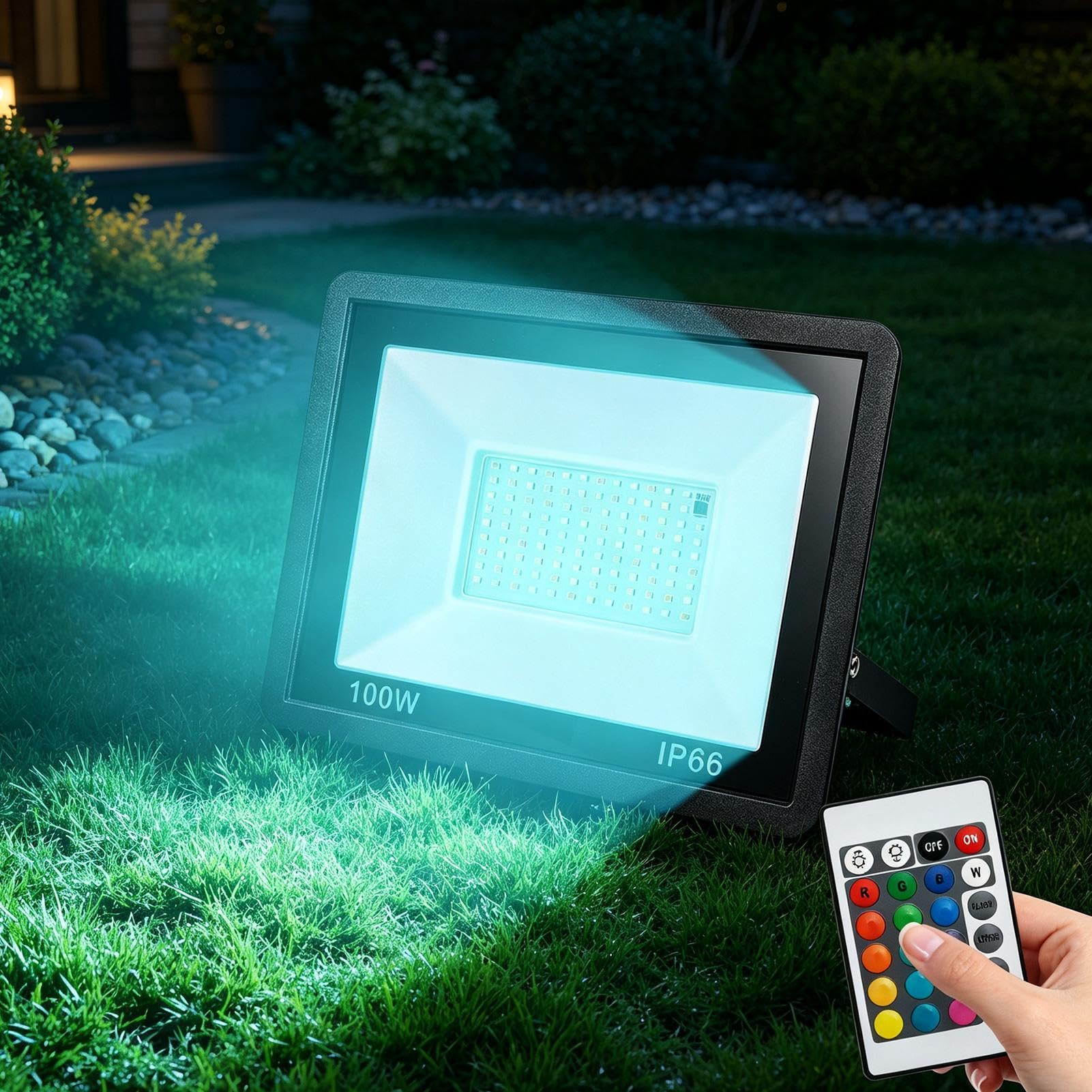 Lampa Zalewowa Zewnętrzna Oświetlenie LED RGB Ze Zmiennymi Kolorami I | lampa LED zewnętrzna Do Ogrodu, Podwórka, Patio, Werandy, Ścieżek, Chodników I Garażu