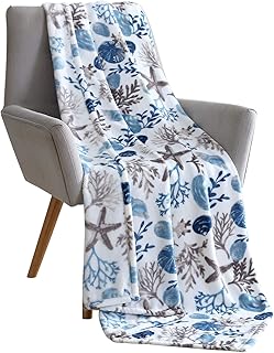 25 Coastal Bedroom Ideas That Bring the Beach Home 168 Coastal Ocean Beach Throw Blanket: Soft Plush Velvet Fleece Seashells Hu...